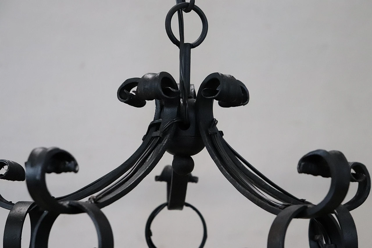 Iron chandelier, circa 1940s 9