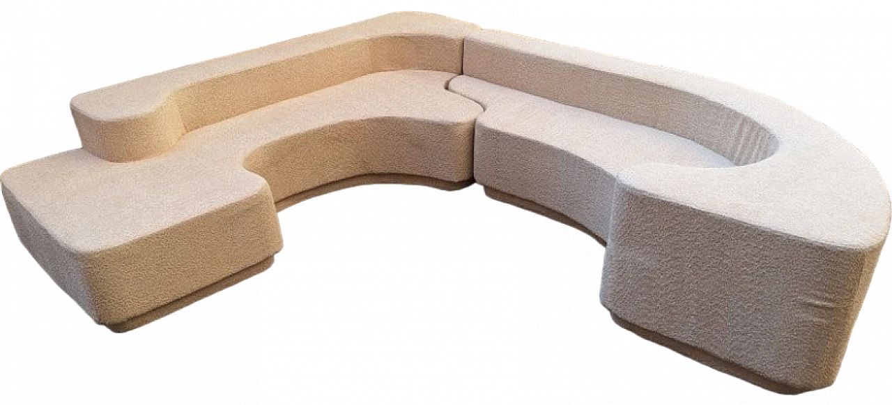 Lara sofa in white boucle by Roberto Pamio for Stilwood, 1970s 11