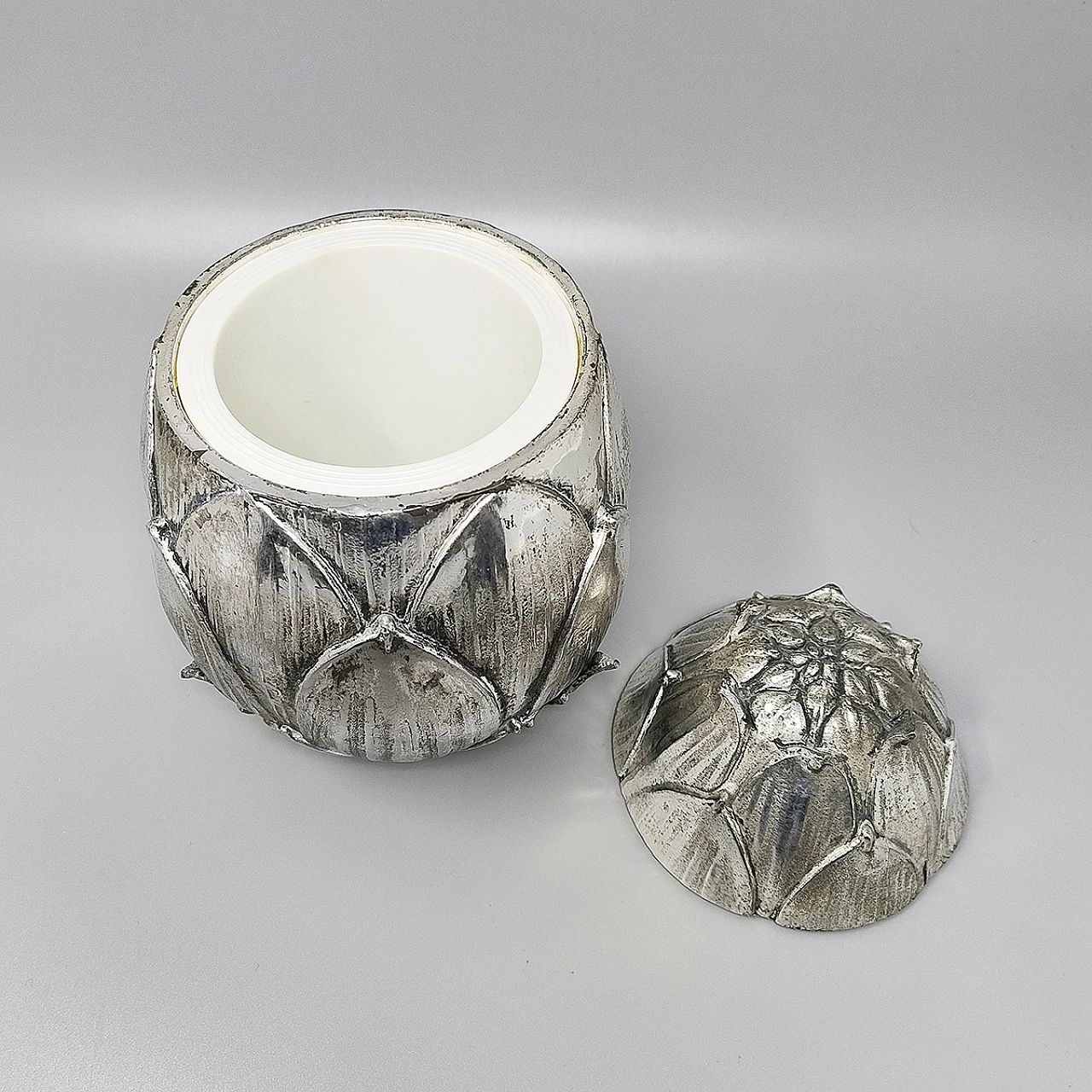 Ice bucket "Artichoke" silver plated by Mauro Manetti,  1970s 5