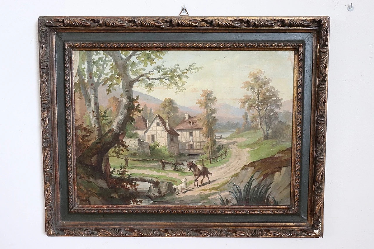 Pair of oil on canvas paintings dated 1890 2