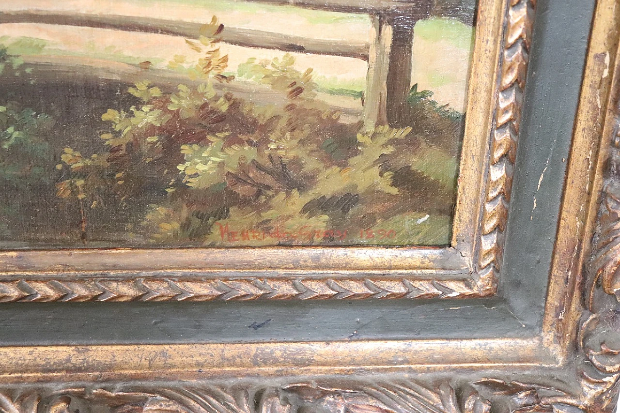 Pair of oil on canvas paintings dated 1890 12