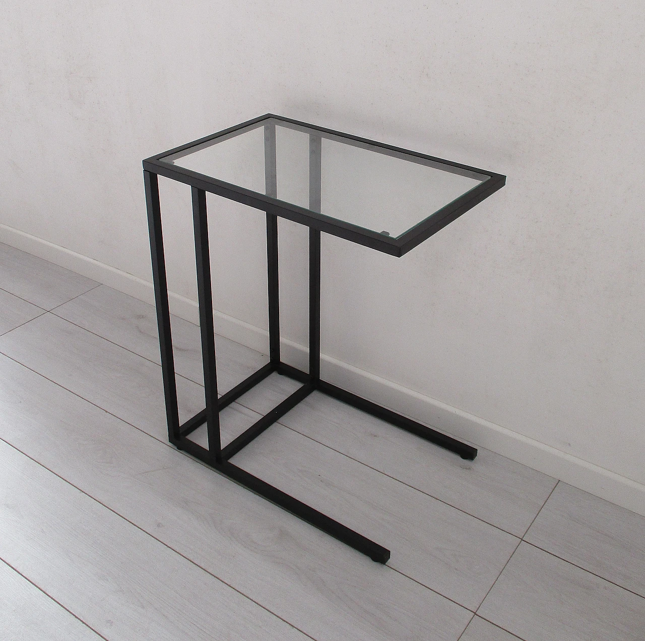 Console table design in metal and crystal, 1980s 2