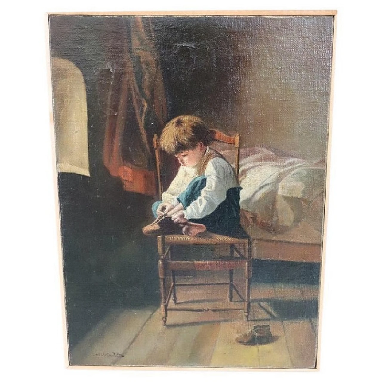 Oil painting on canvas singed, end of the 19th century 1