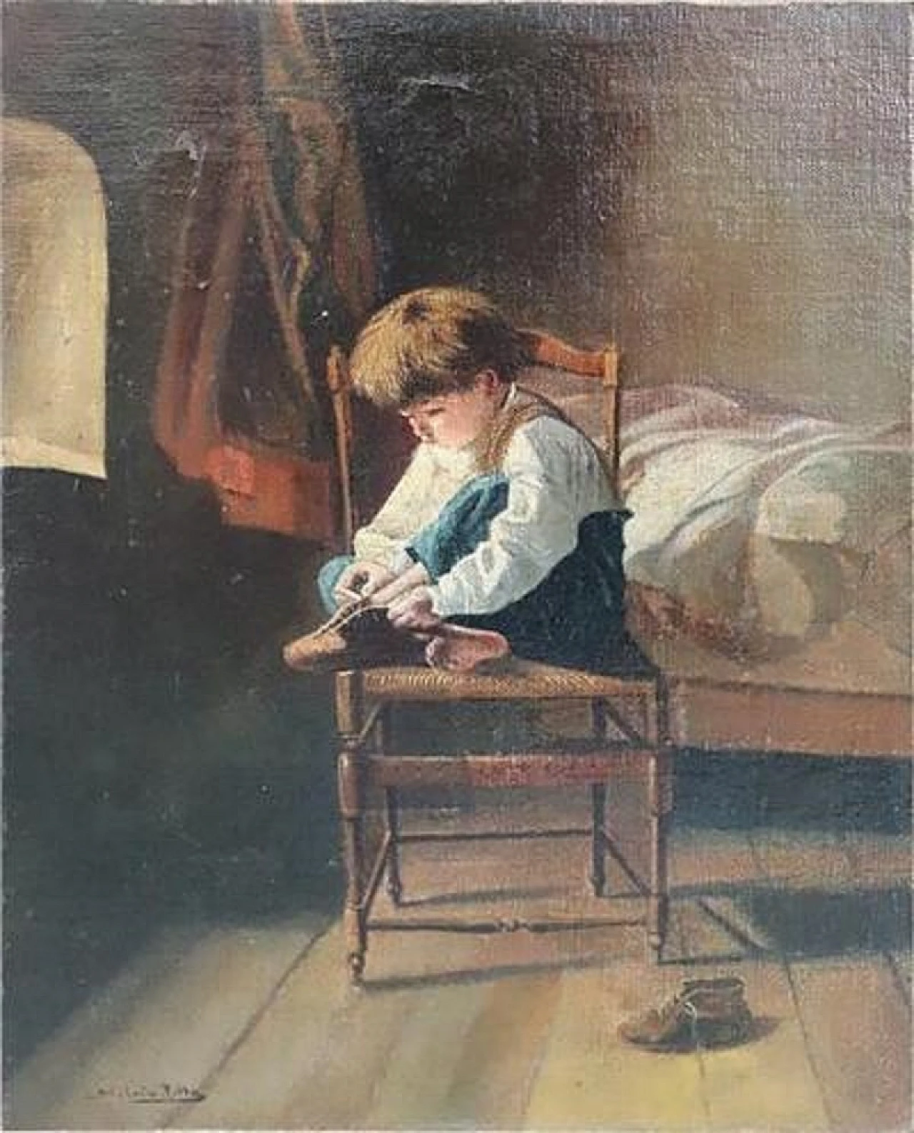 Oil painting on canvas singed, end of the 19th century 2