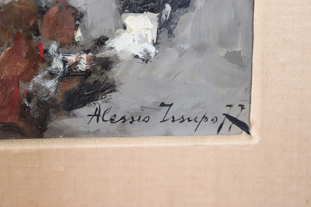 Oil painting on cardboard, signed, dating from the early 1900s 7