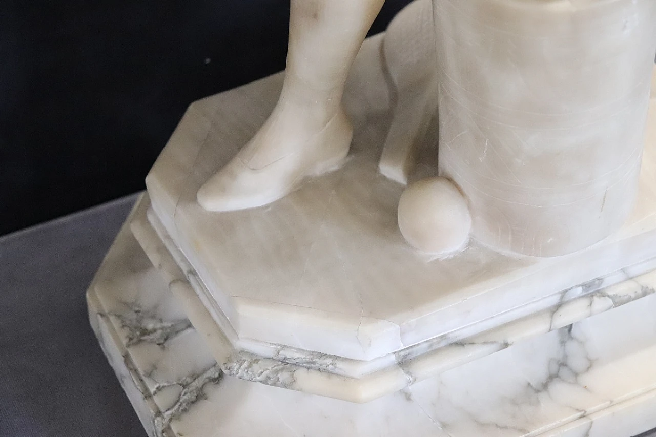 Scultura in marmo, ragazza che gioca a tennis, primi ‘900 9