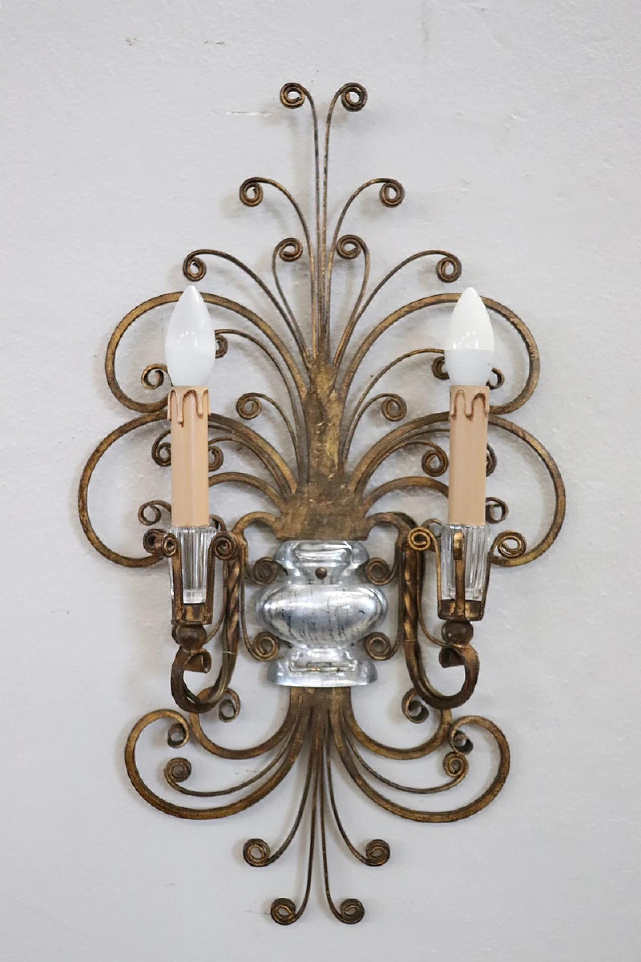 Pair of 1950s wall lights attributed to Maison Baguès 4