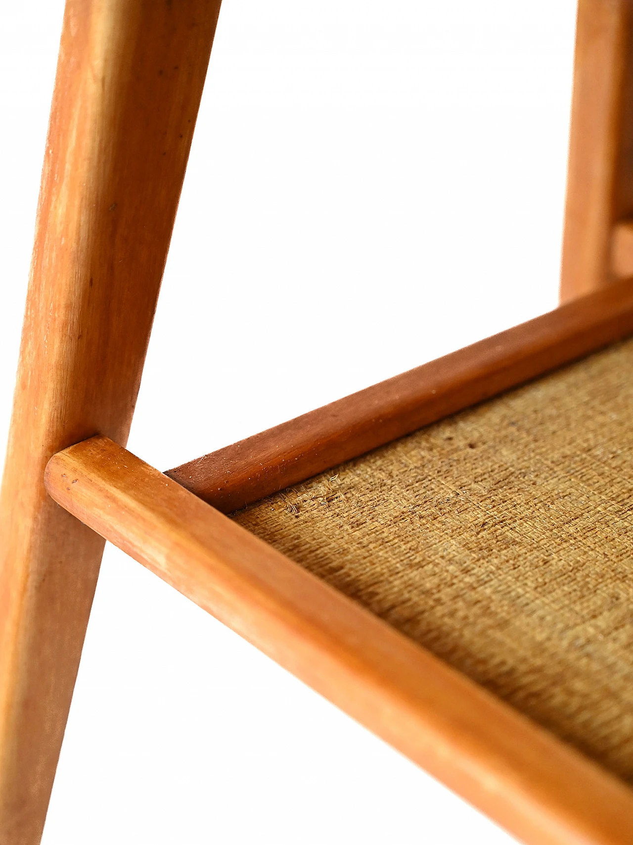 Scandinavian bedside table in teak and rattan 8