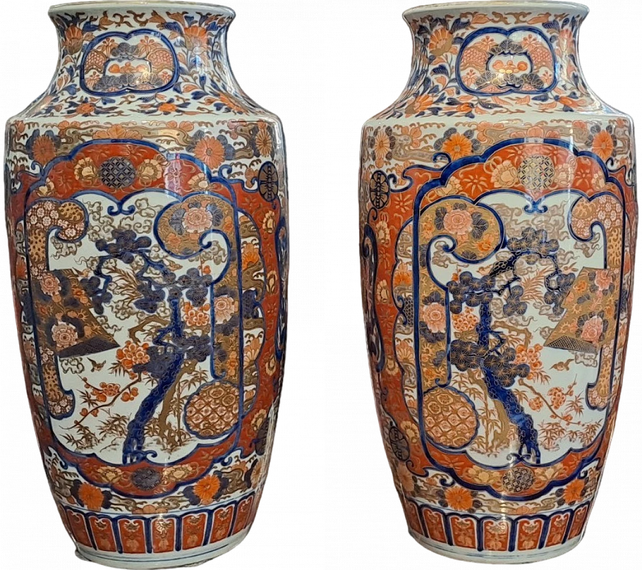 Large pair of Imari Japonese  vases, 19th century 13