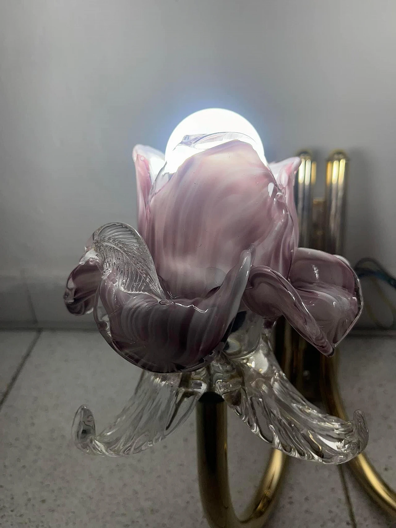 Pink and gold Murano wall light 5