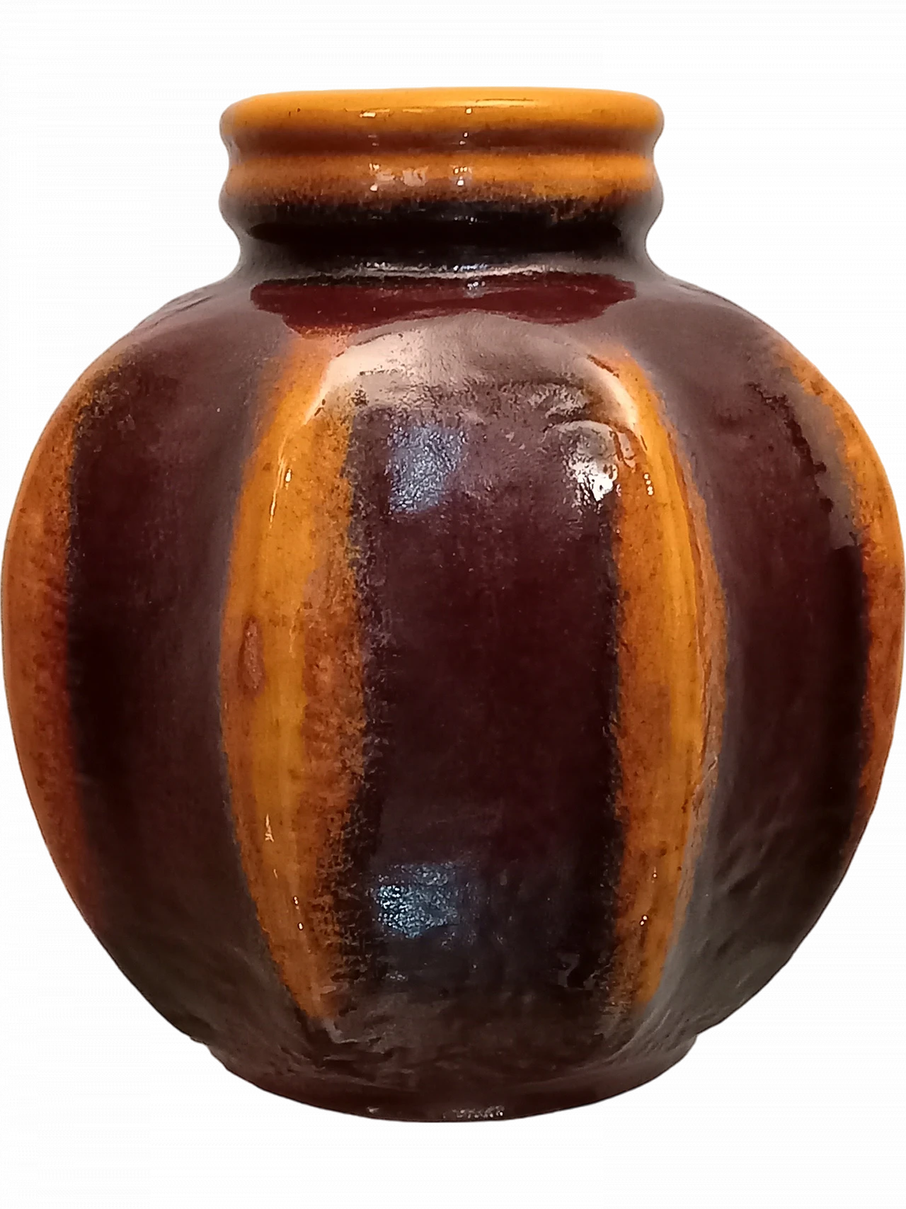 Carstens West Germany vase in terracotta and enamels, 1970s 5