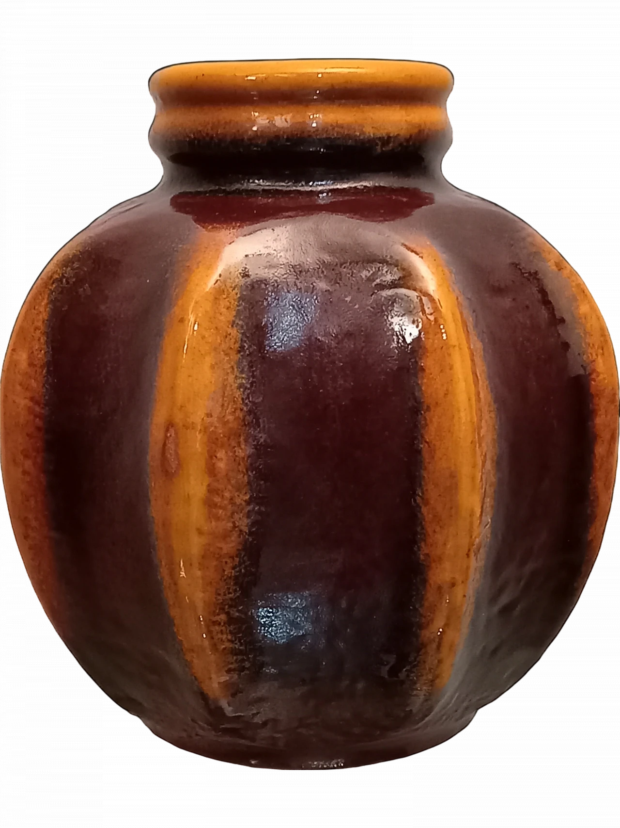 Carstens West Germany vase in terracotta and enamels, 1970s 12