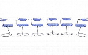 Cobra Chairs by Giotto Stoppino in light blue, 1960s-1970s