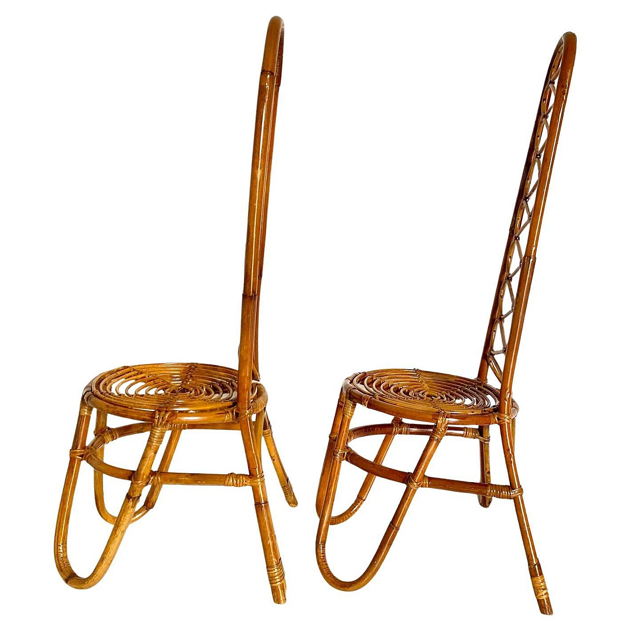 Pair of bamboo chairs from the 1960s, designed by Bonacina 6