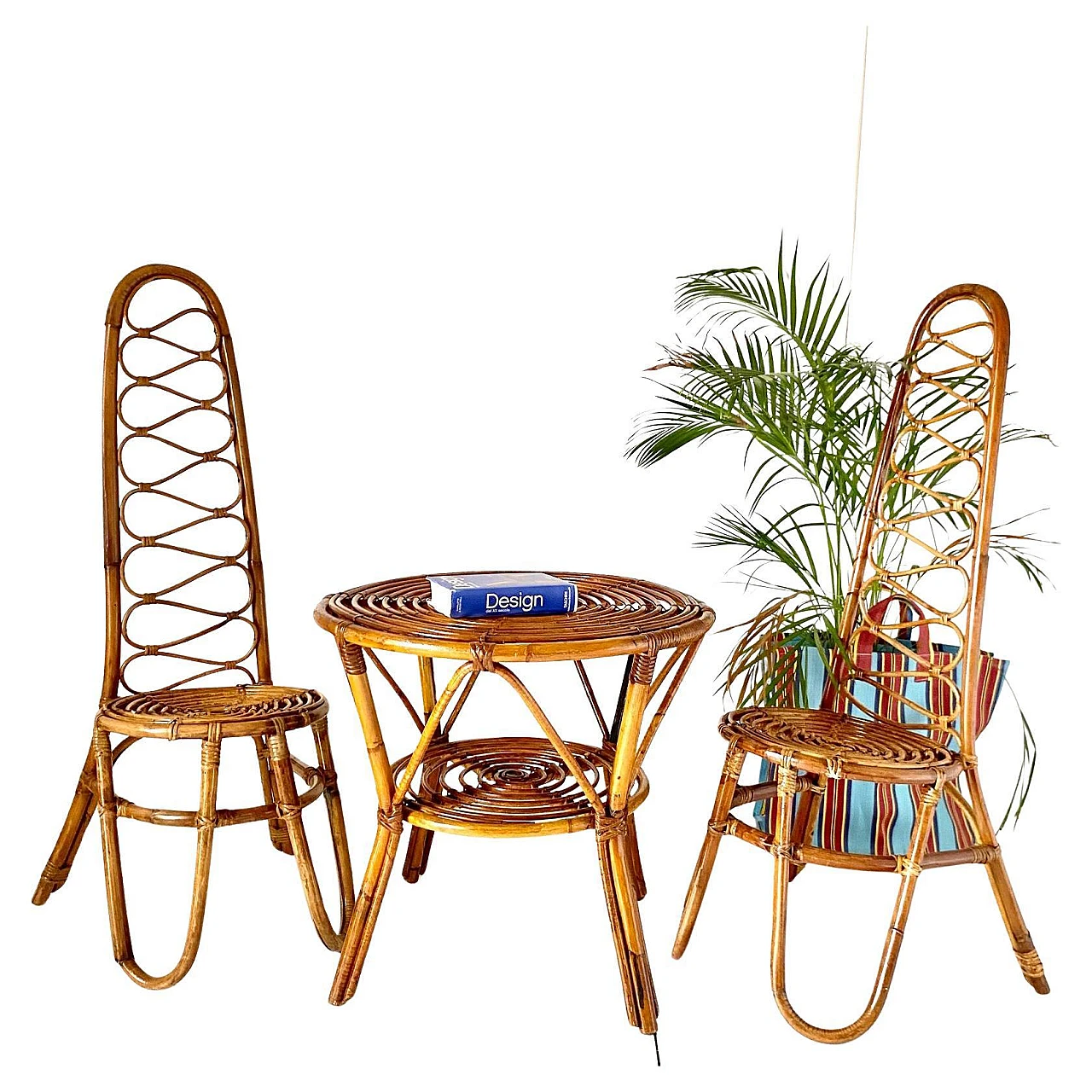 Pair of bamboo chairs from the 1960s, designed by Bonacina 18