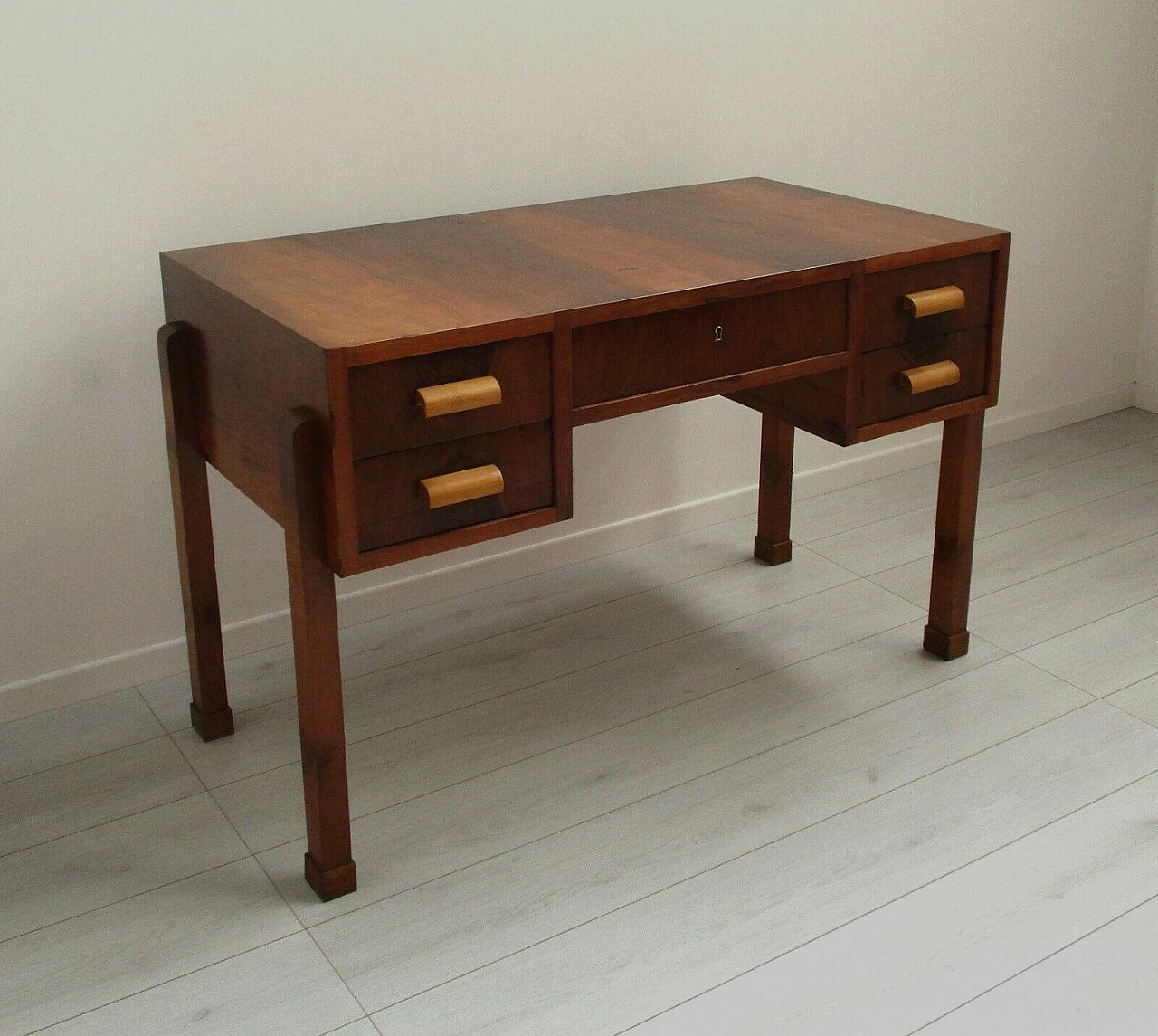 Art Deco walnut desk,  early 20th century 1