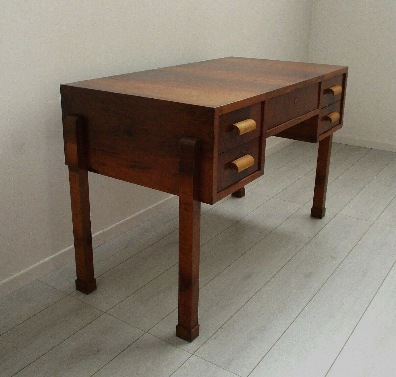 Art Deco walnut desk,  early 20th century 2