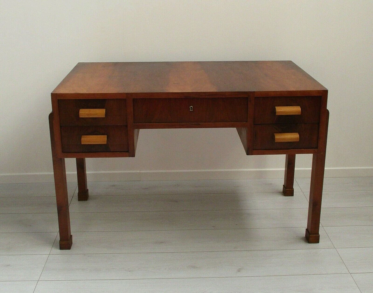 Art Deco walnut desk,  early 20th century 3