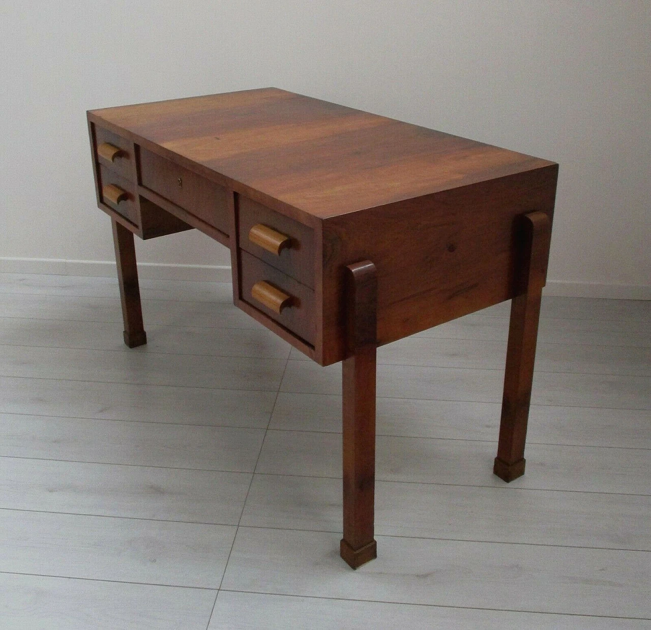 Art Deco walnut desk,  early 20th century 4