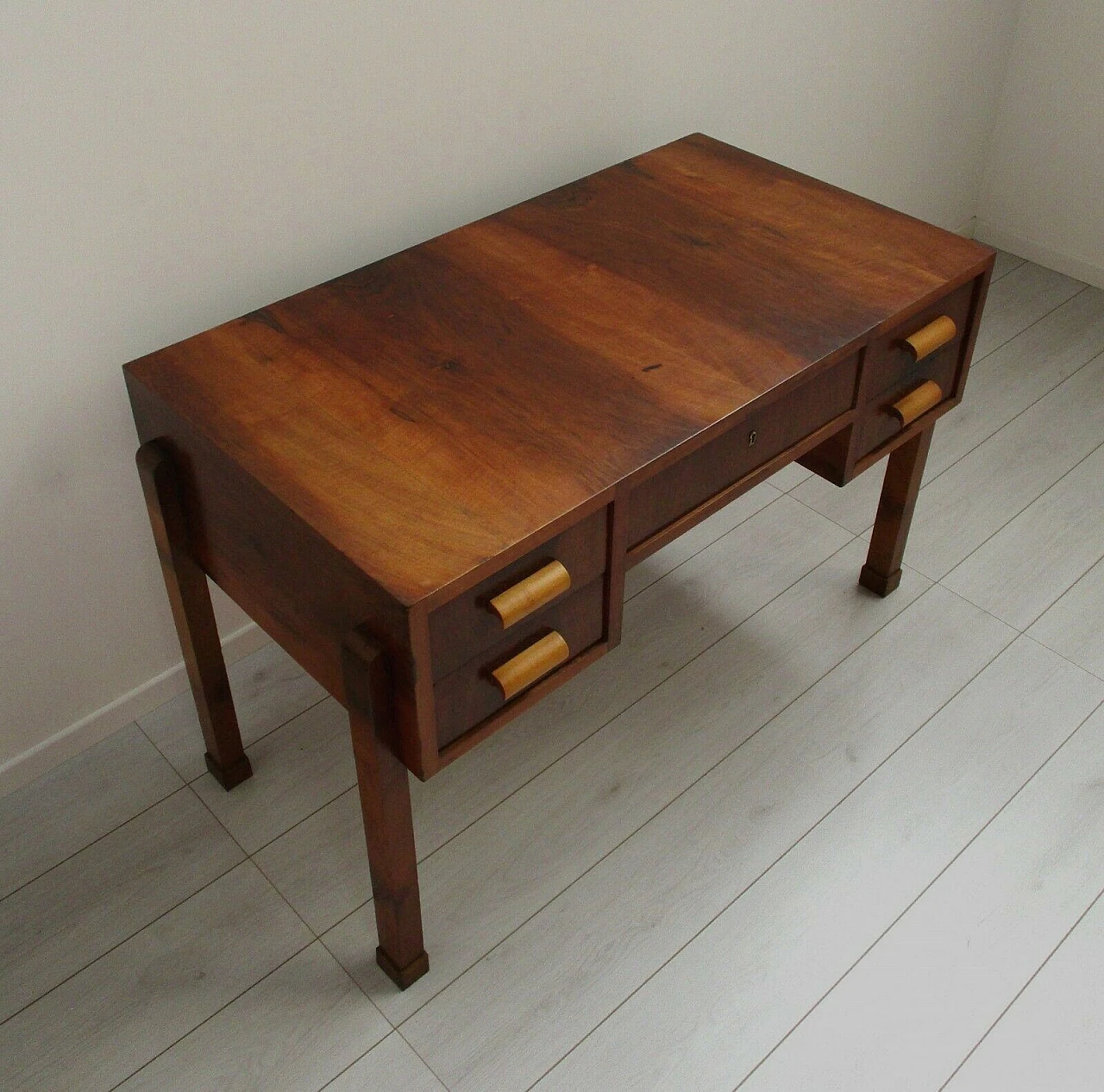 Art Deco walnut desk,  early 20th century 5