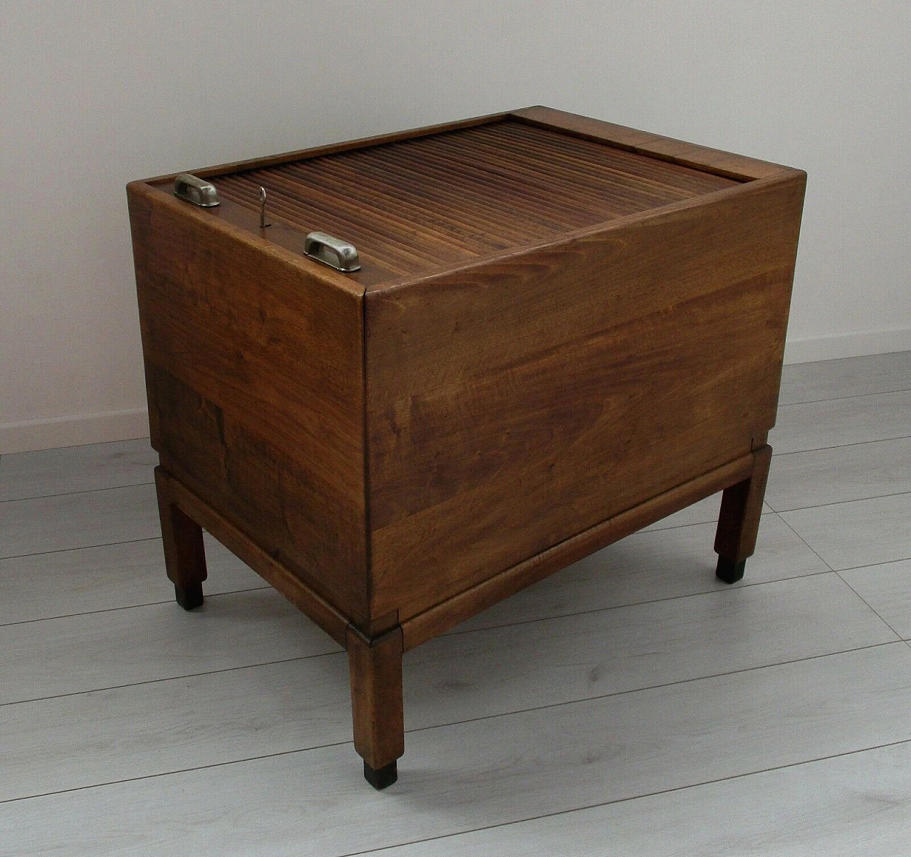 Office filing cabinet in walnut wood, 1930s 1