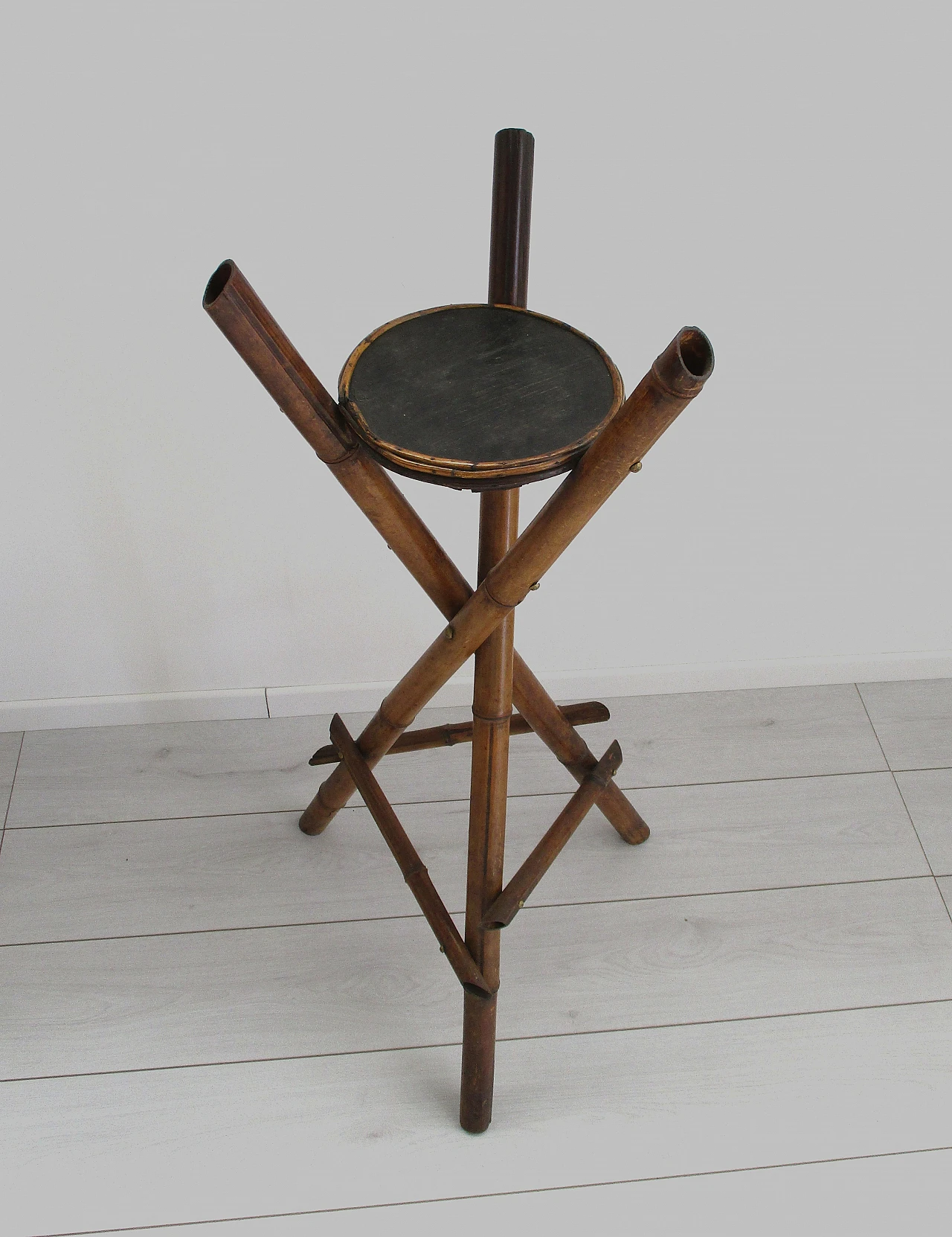 Bamboo tripod planter with three stands, 1920s 2