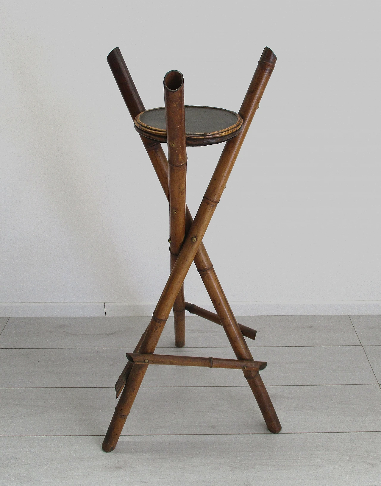 Bamboo tripod planter with three stands, 1920s 3