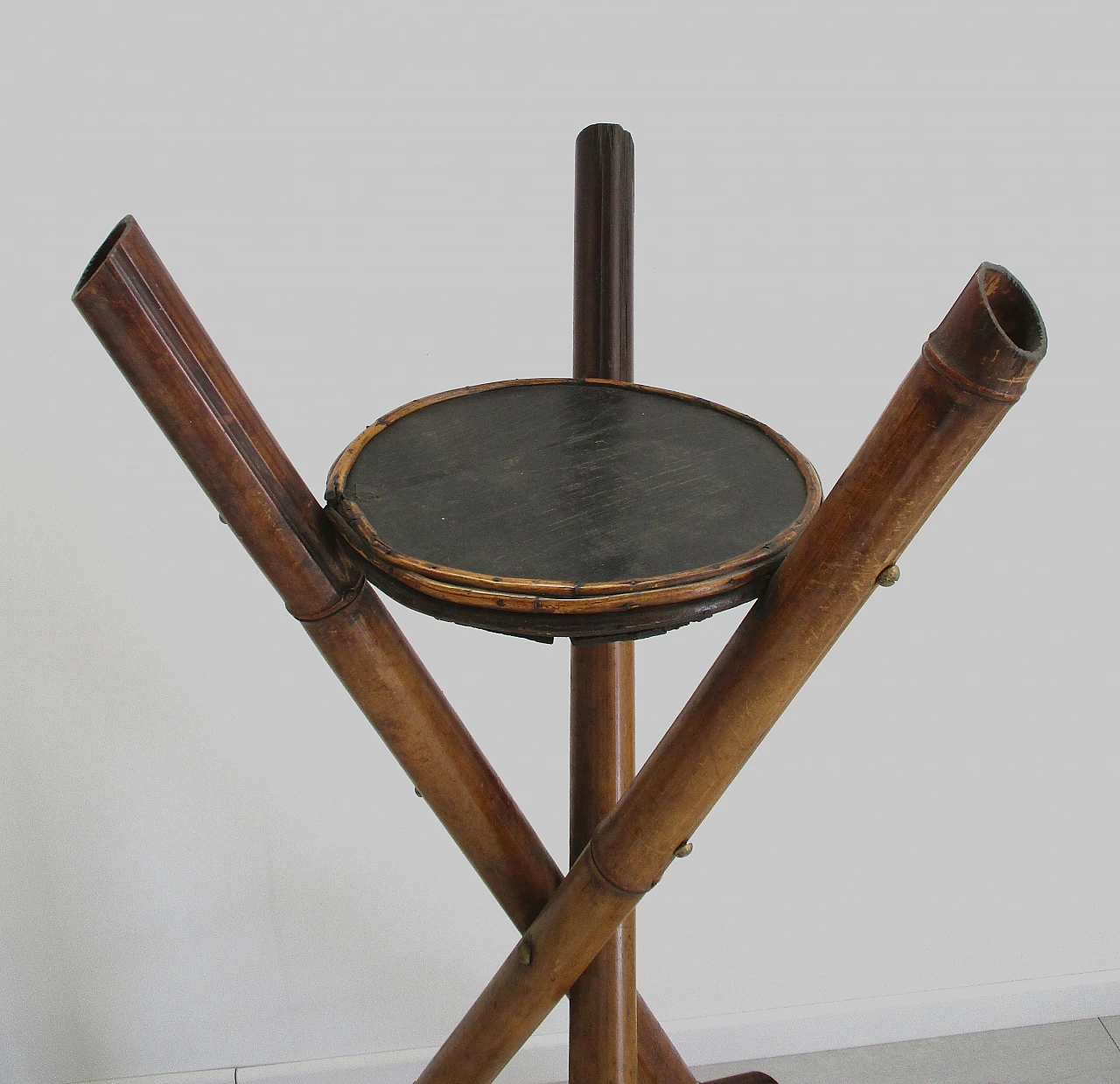 Bamboo tripod planter with three stands, 1920s 4