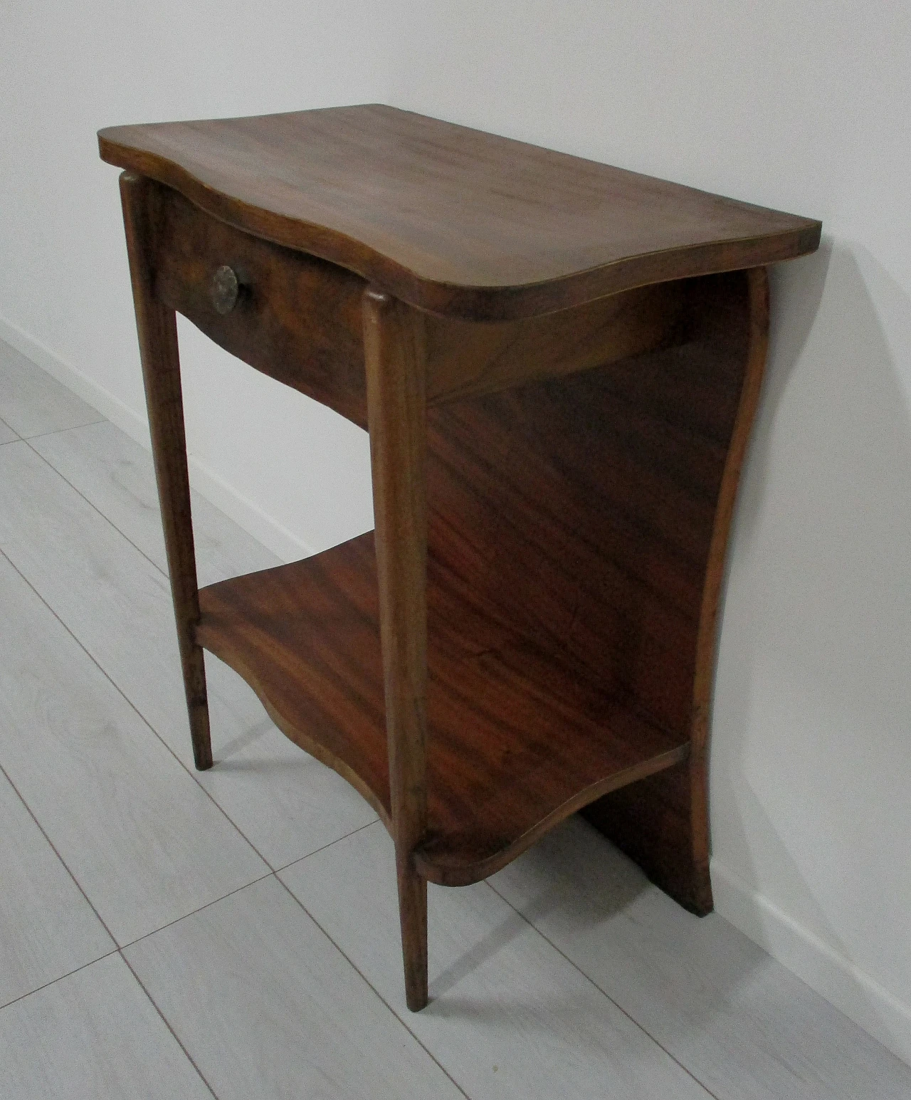 Side table with Philips music turntable in oak wood, 1950s 4