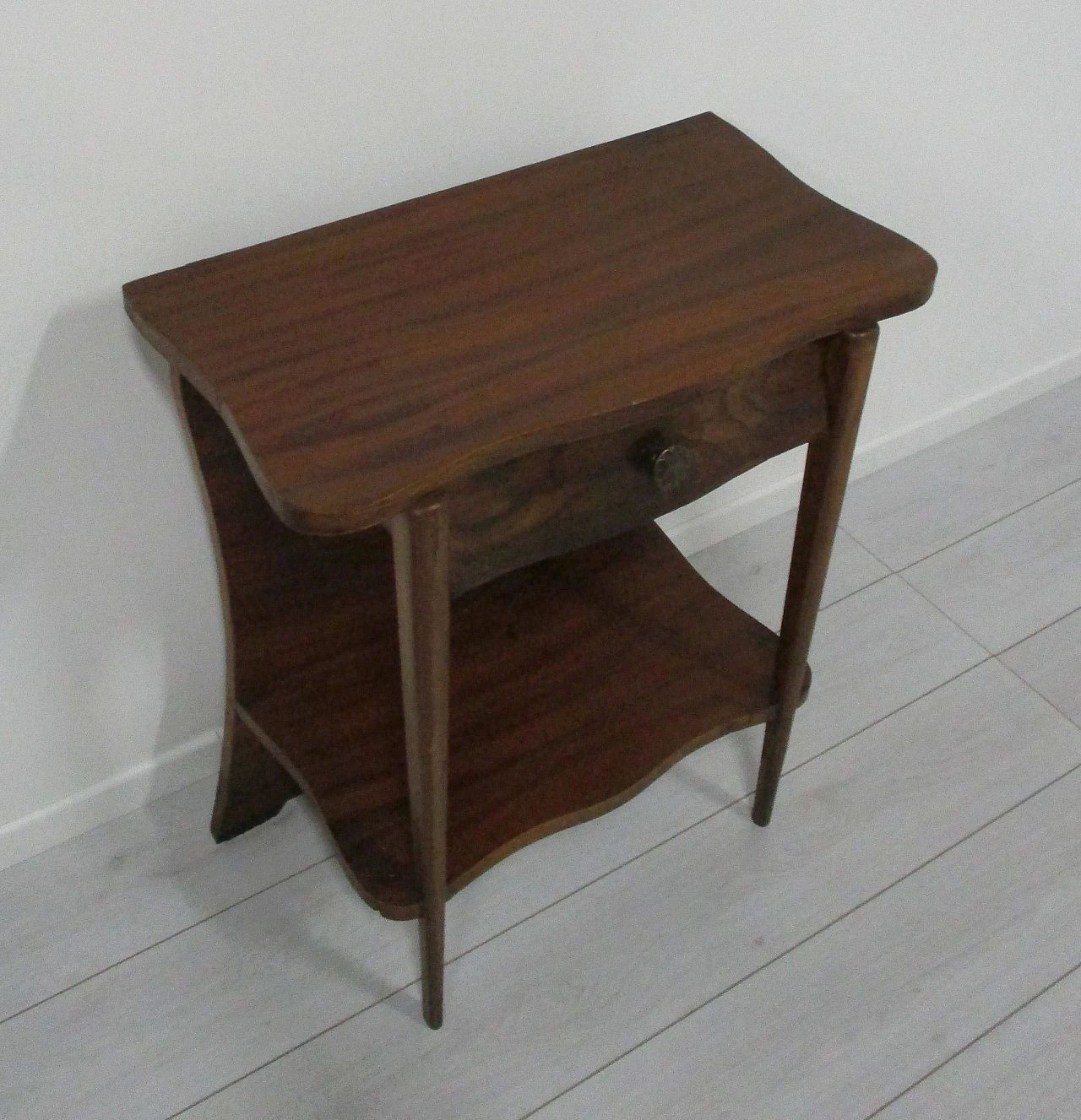 Side table with Philips music turntable in oak wood, 1950s 5