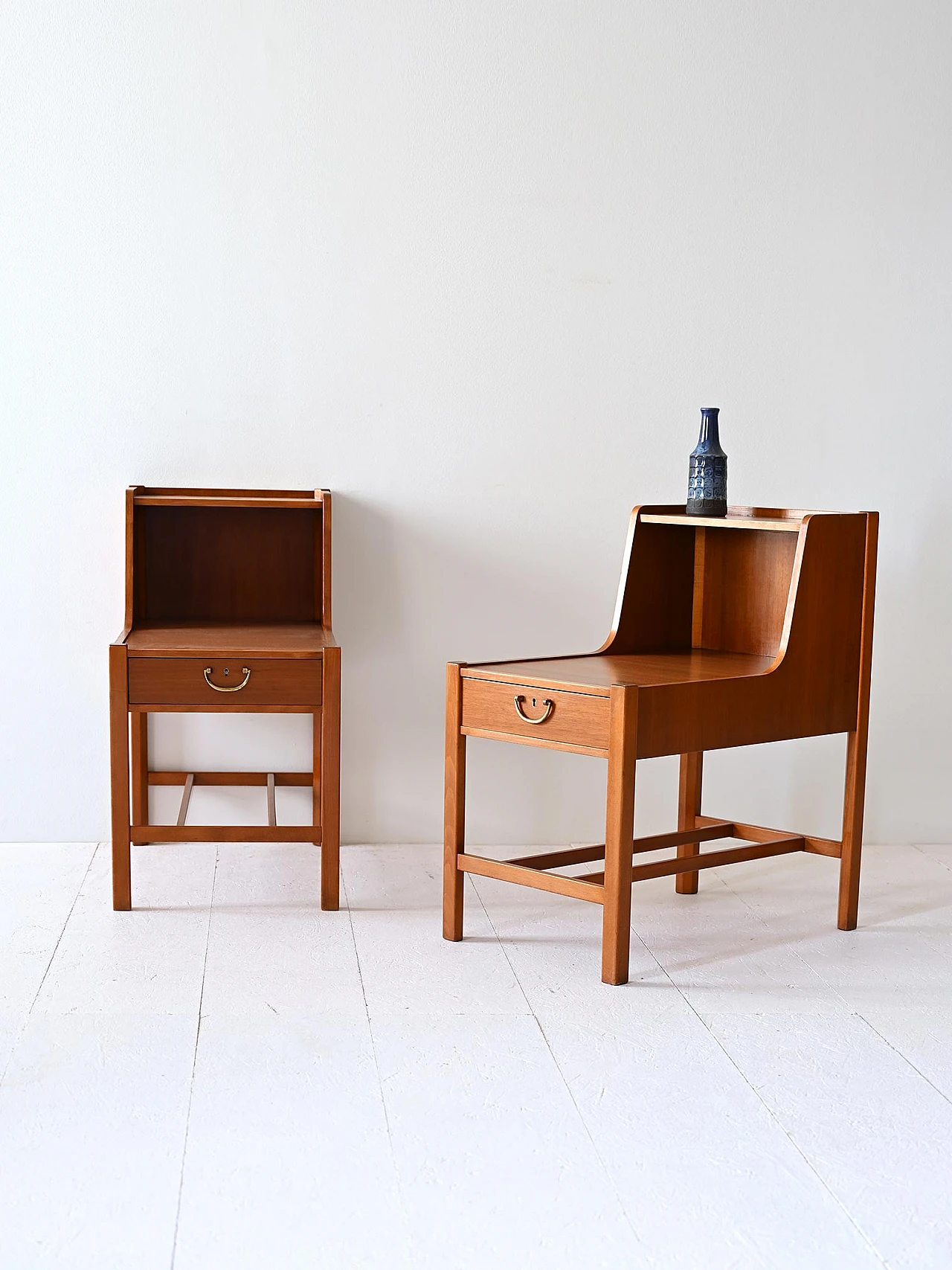 Scandinavian bedside tables with double top, 1960s 1