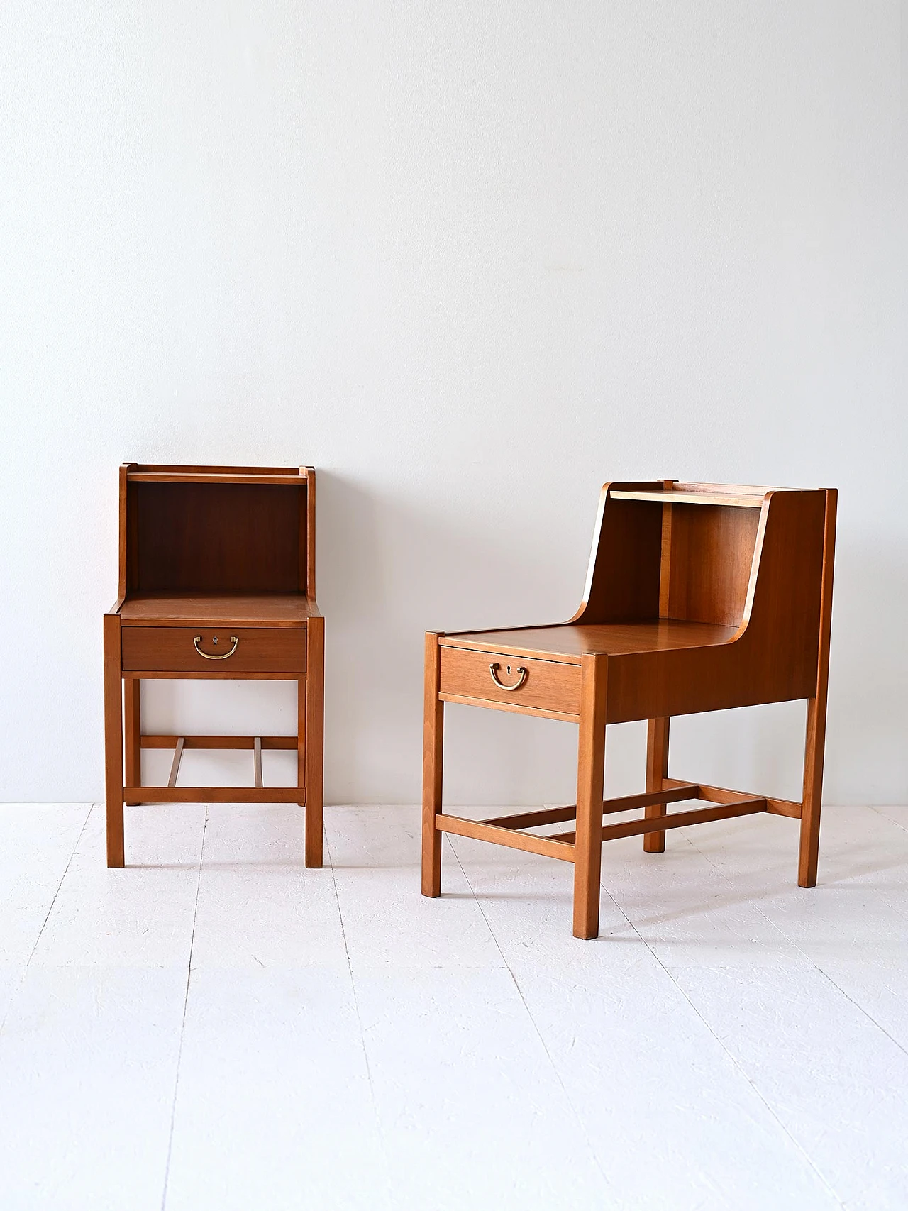 Scandinavian bedside tables with double top, 1960s 2