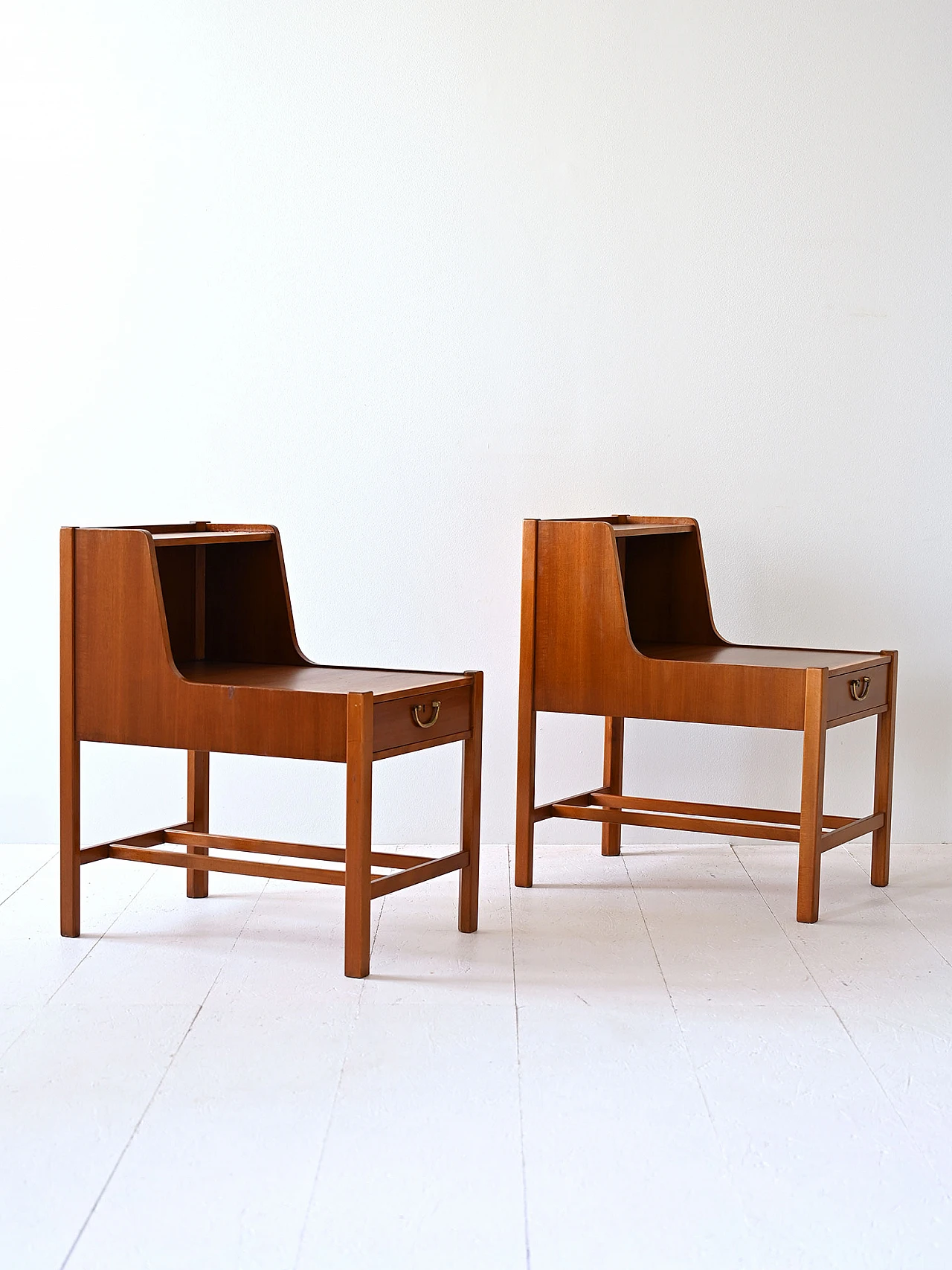 Scandinavian bedside tables with double top, 1960s 3