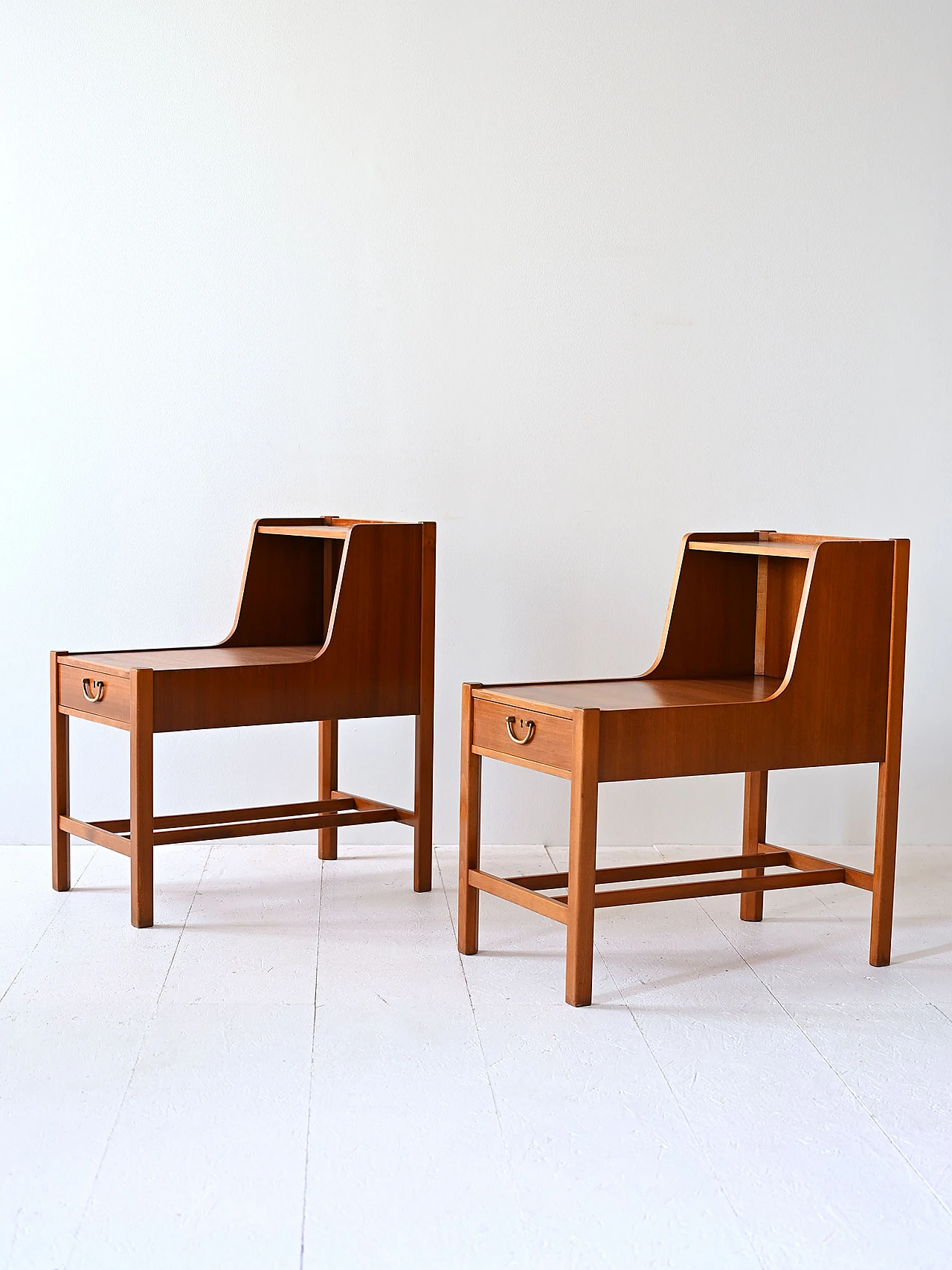 Scandinavian bedside tables with double top, 1960s 4