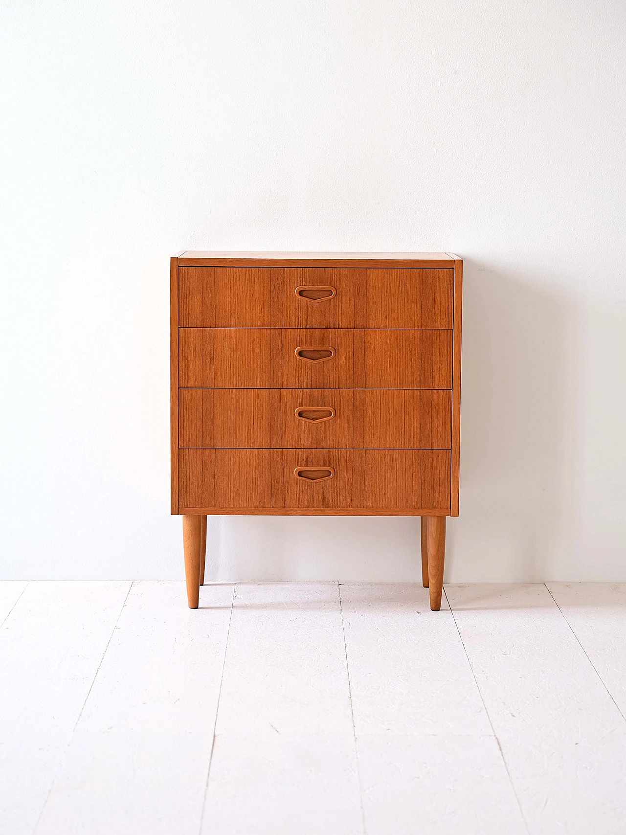 Scandinavian bedside table with drawers, 60s 1