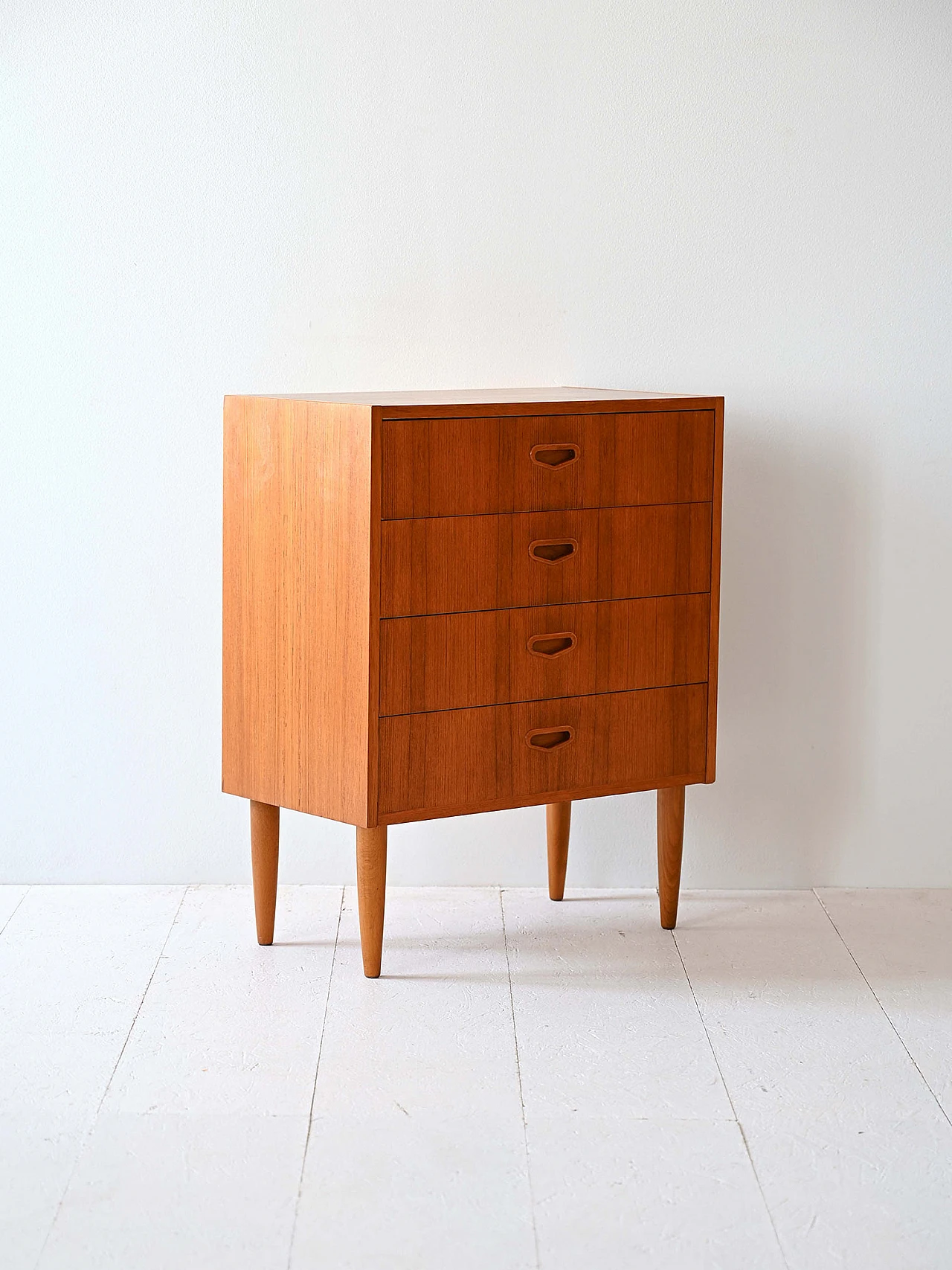 Scandinavian bedside table with drawers, 60s 3