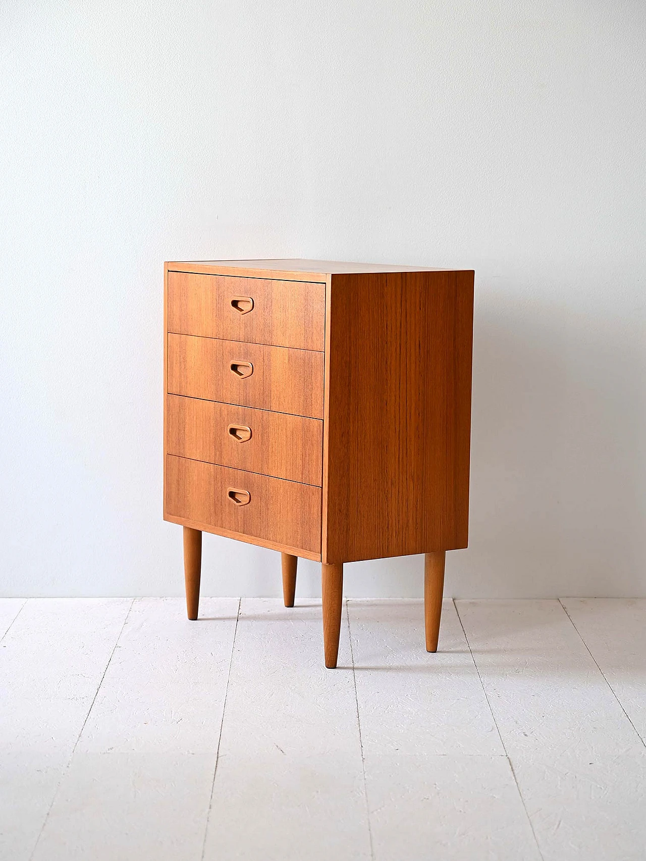 Scandinavian bedside table with drawers, 60s 4