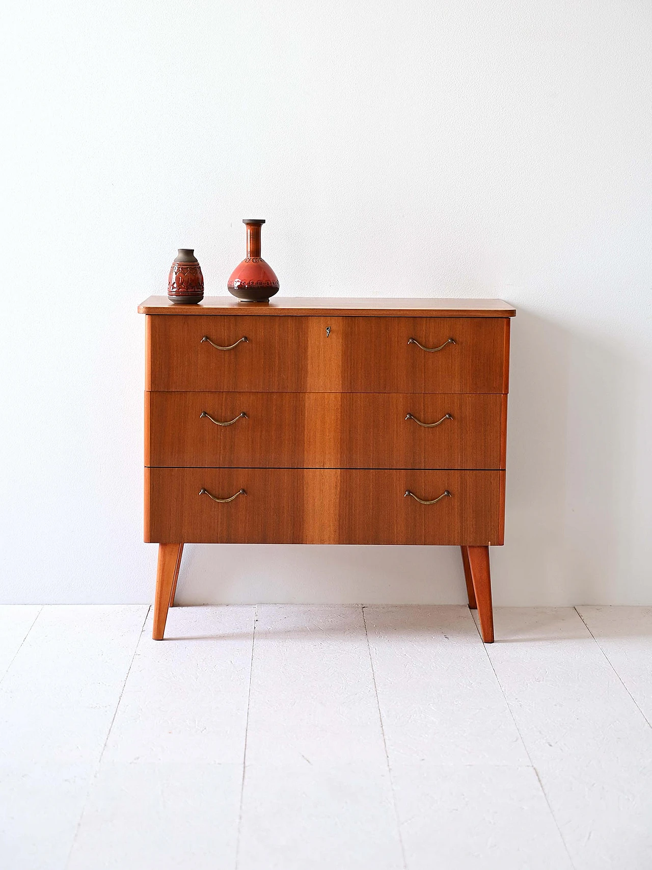 Chest of drawers with metal handles, 60s 1