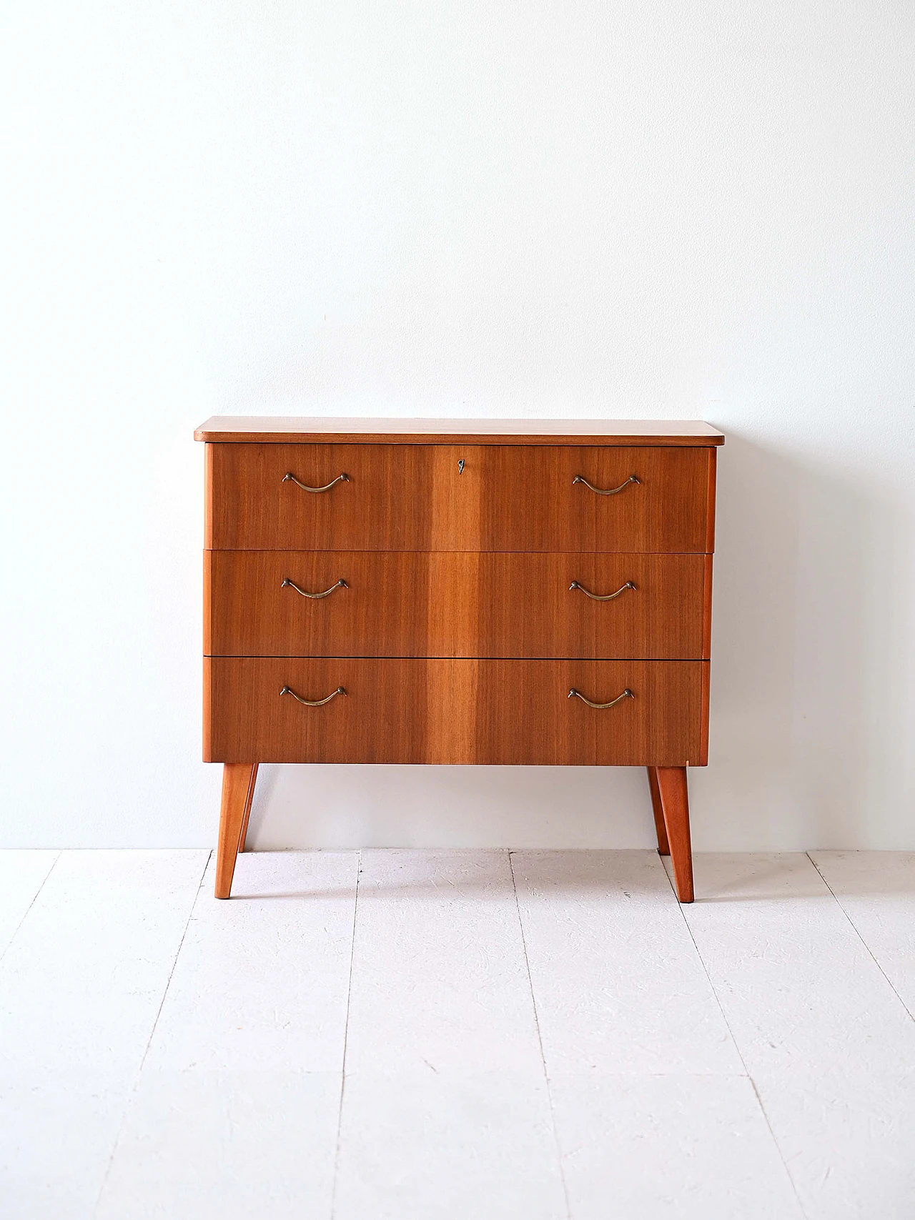 Chest of drawers with metal handles, 60s 2