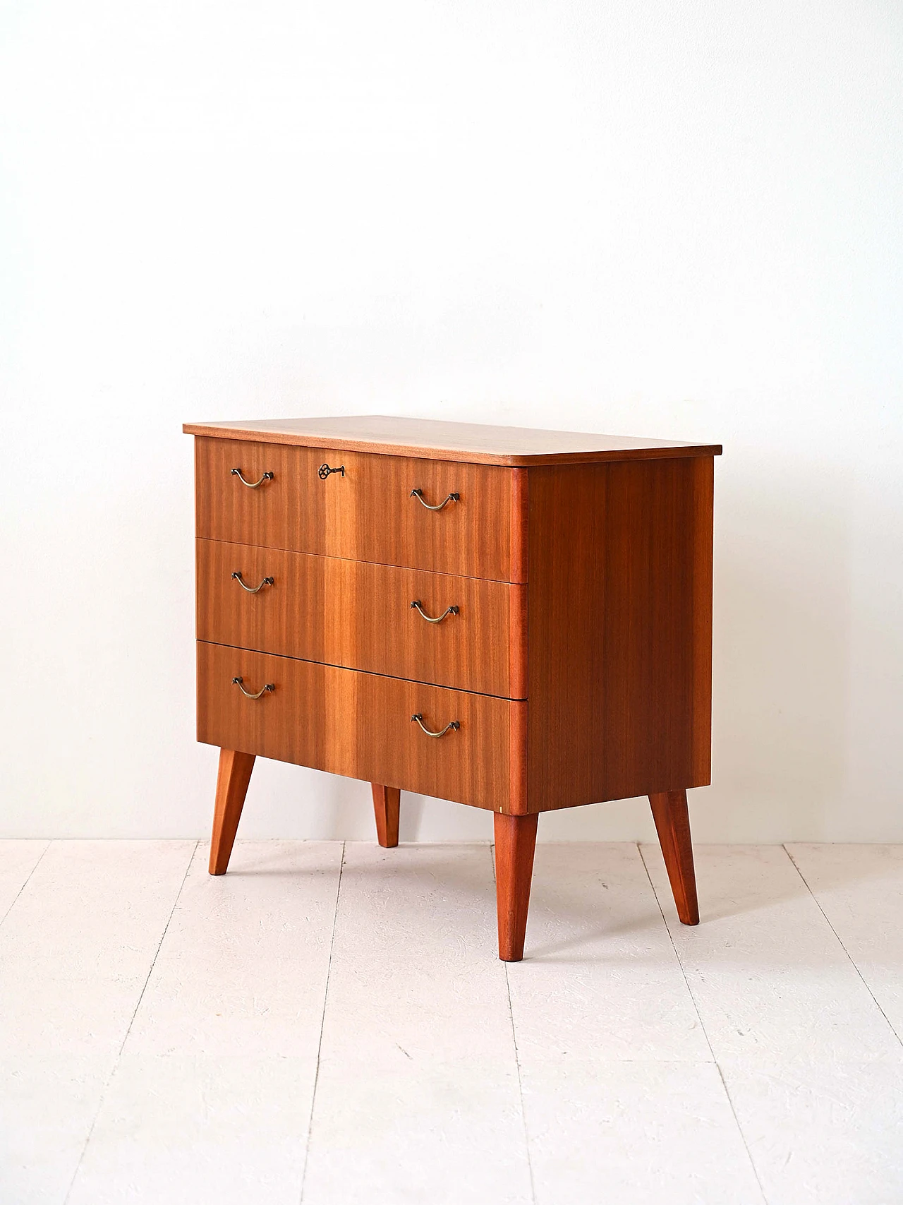 Chest of drawers with metal handles, 60s 4