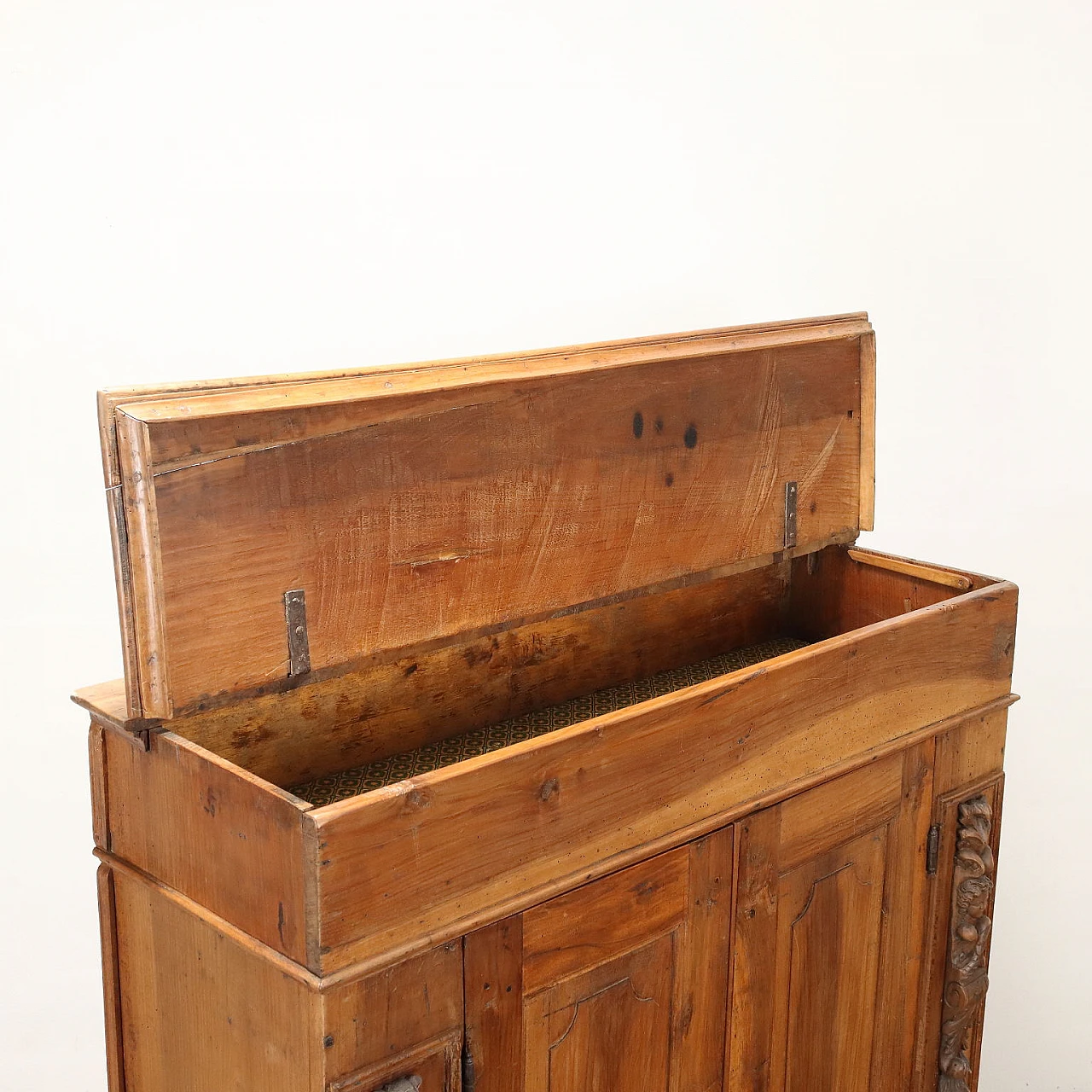 Credenza Barocca in noce con piano apribile, fine '600 4