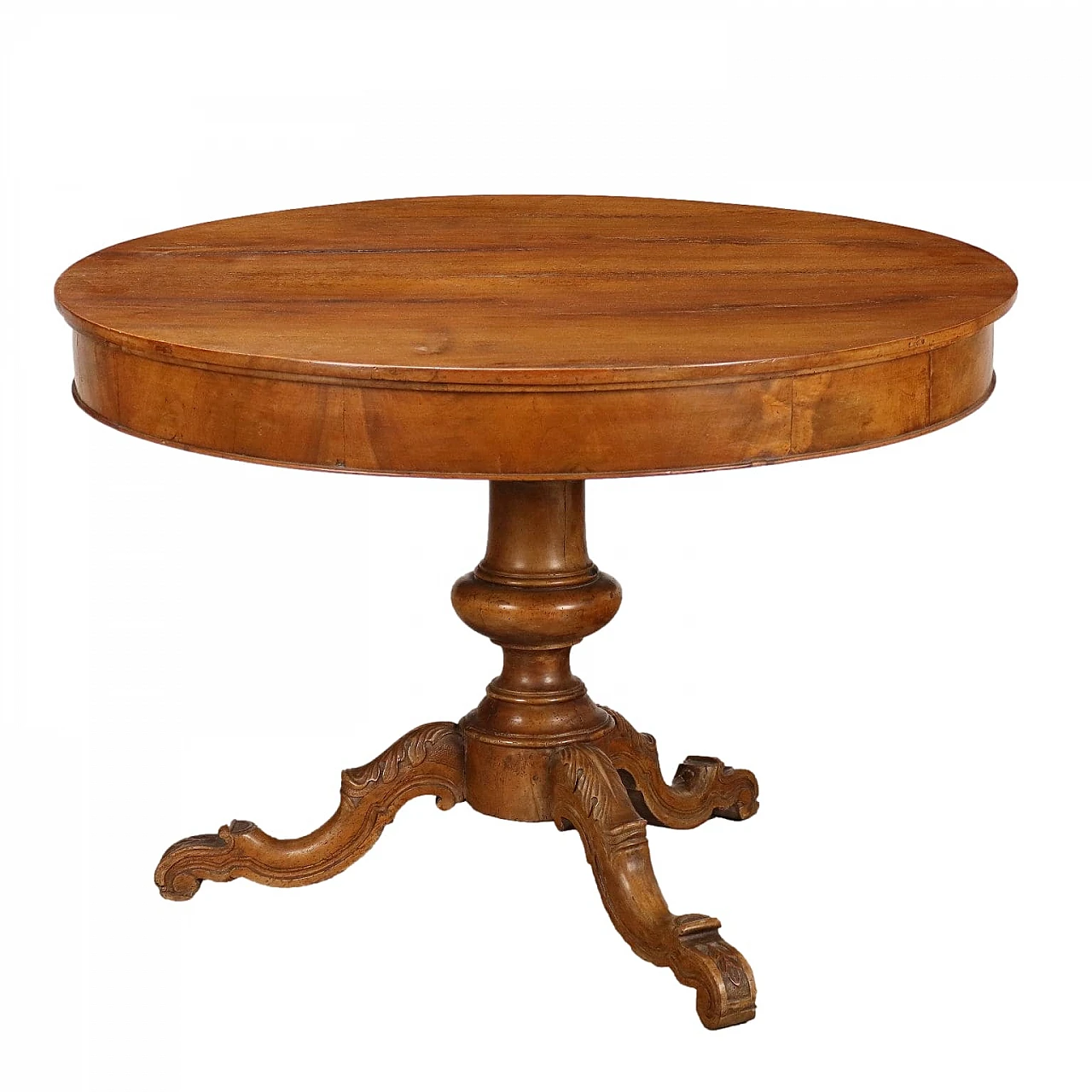 Round table Louis Philippe walnut , 19th century 1