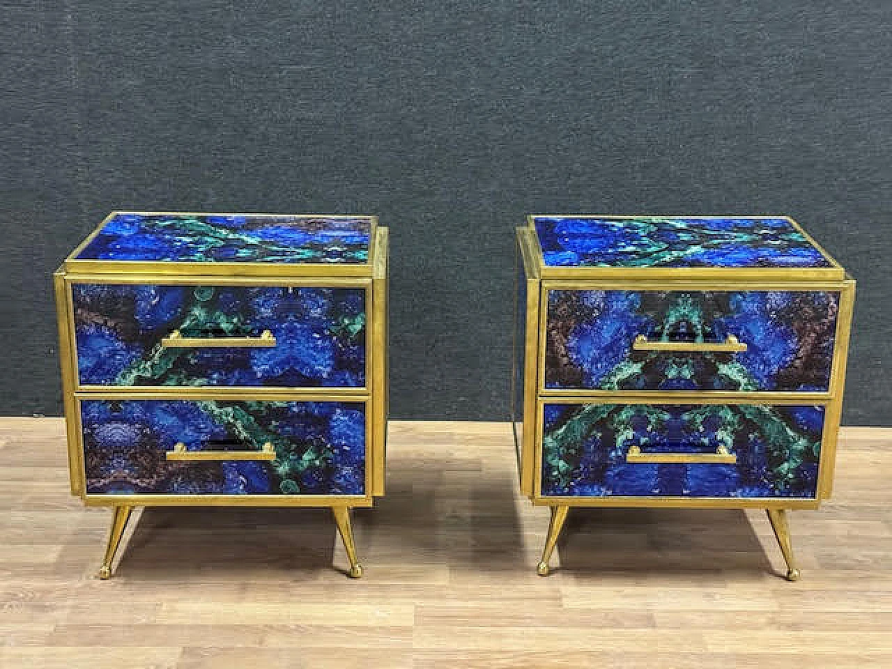 Pair of bedside table, 80s 1