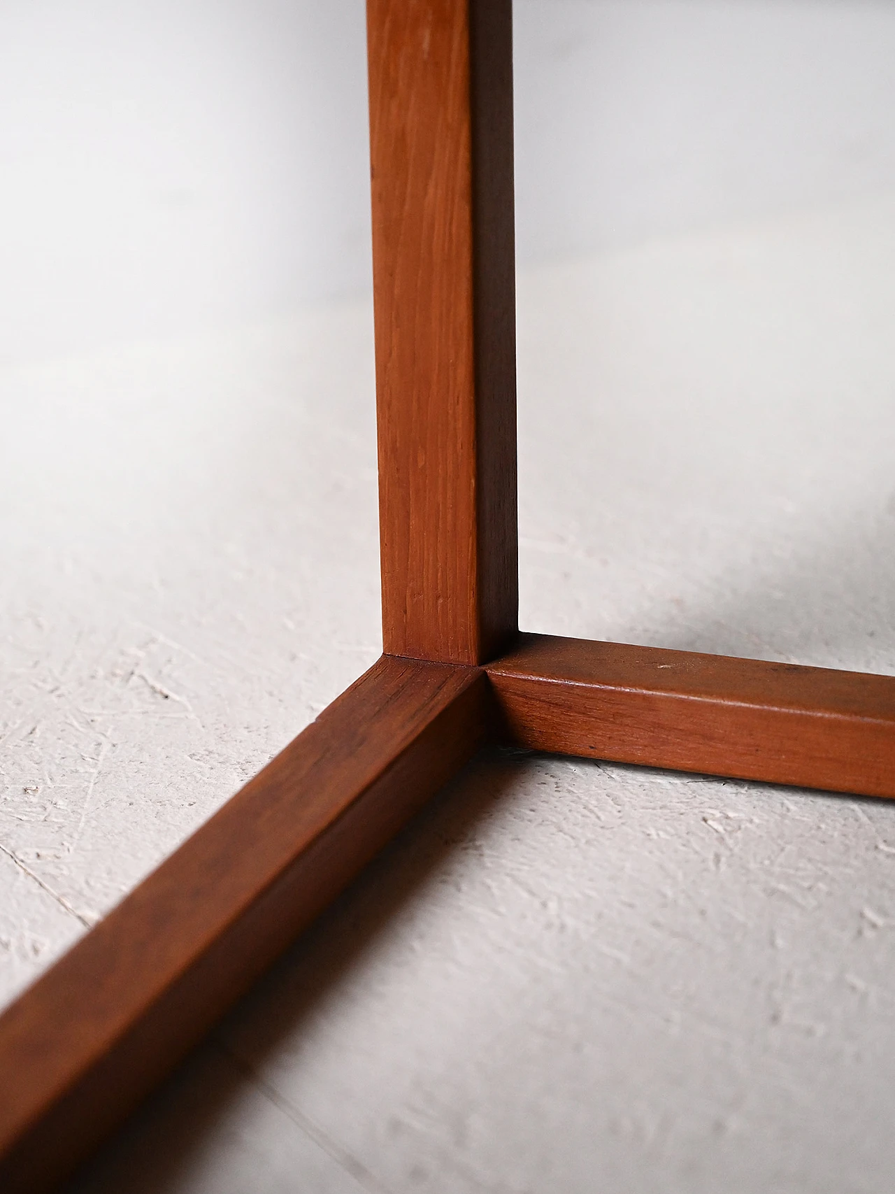 Scandinavian teak stool seat in eco-leather, 60s 8