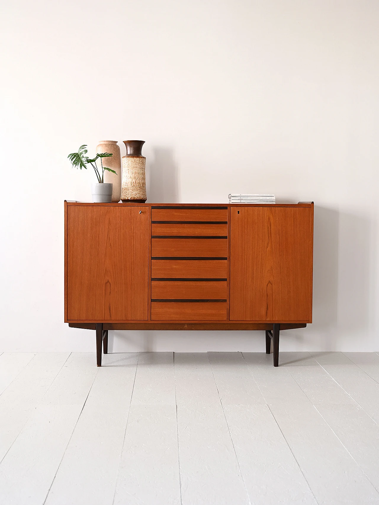 Scandinavian teak highboard, 1950s 1