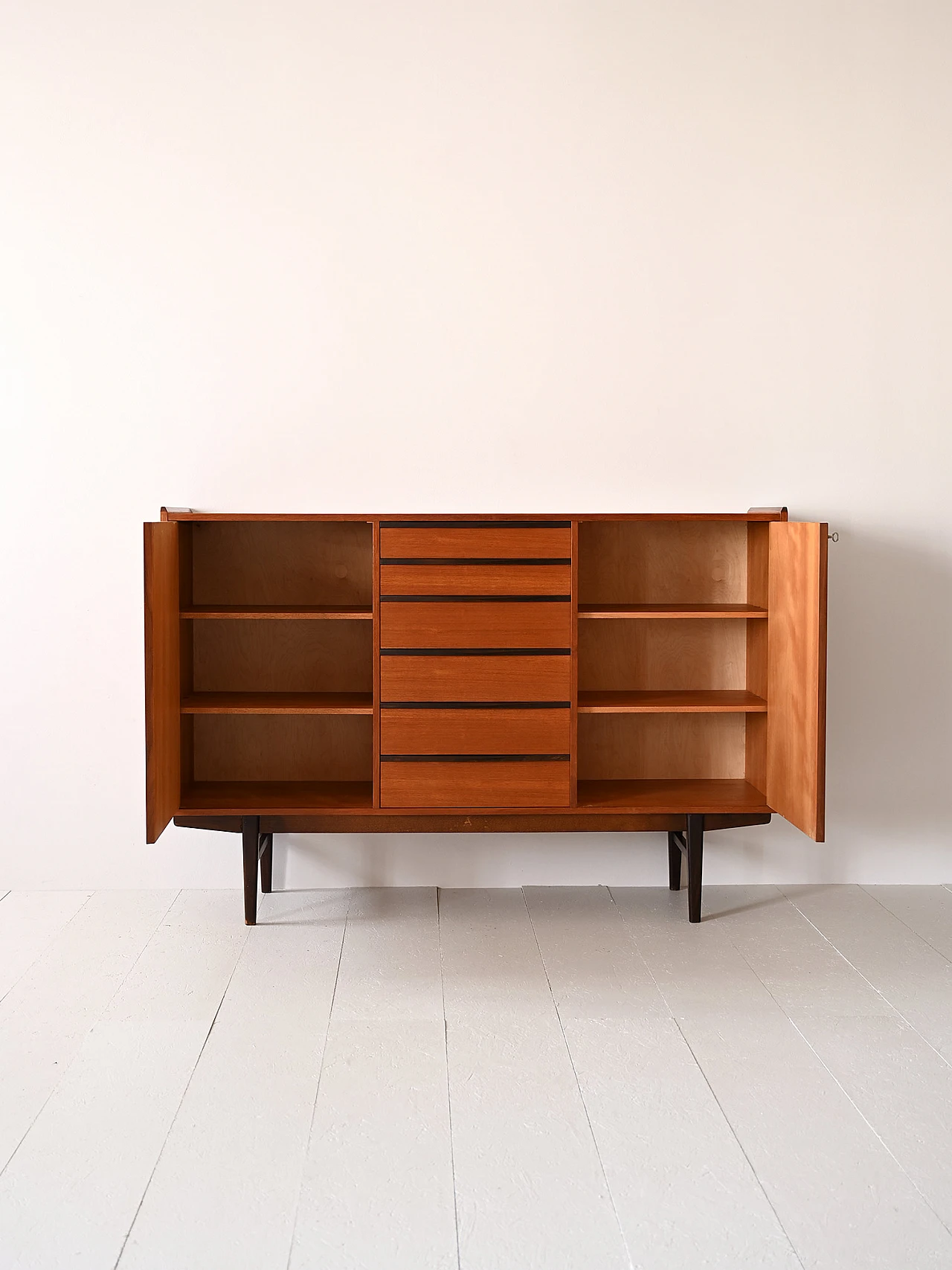 Scandinavian teak highboard, 1950s 3