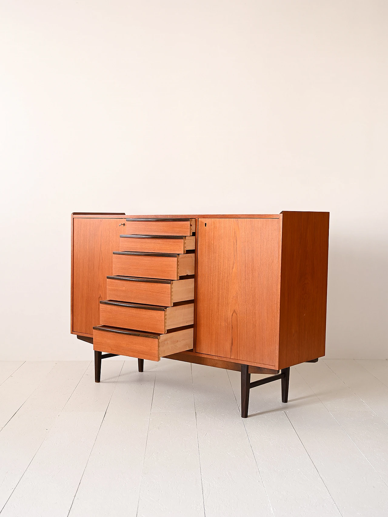 Scandinavian teak highboard, 1950s 6