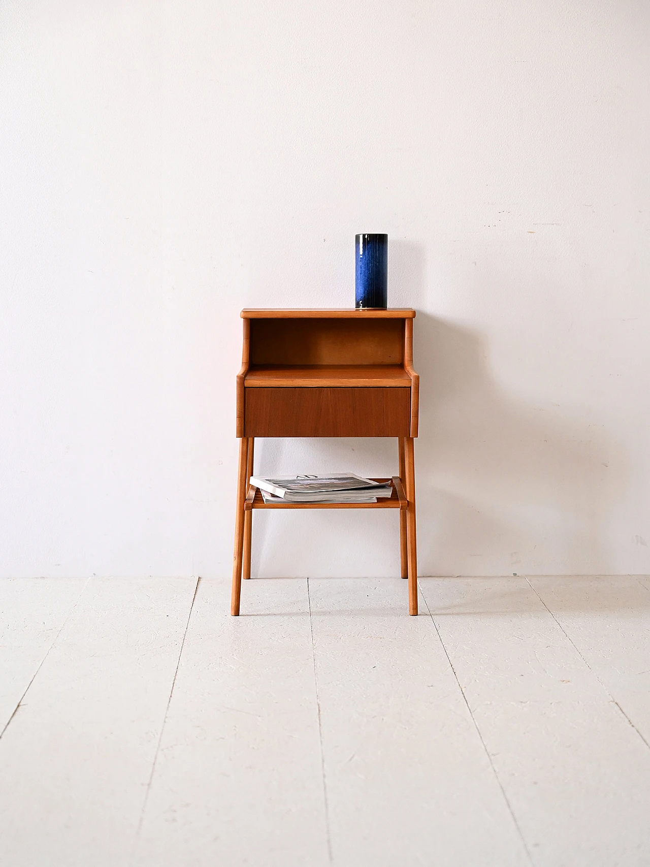 Danish bedside table with magazine rack 1