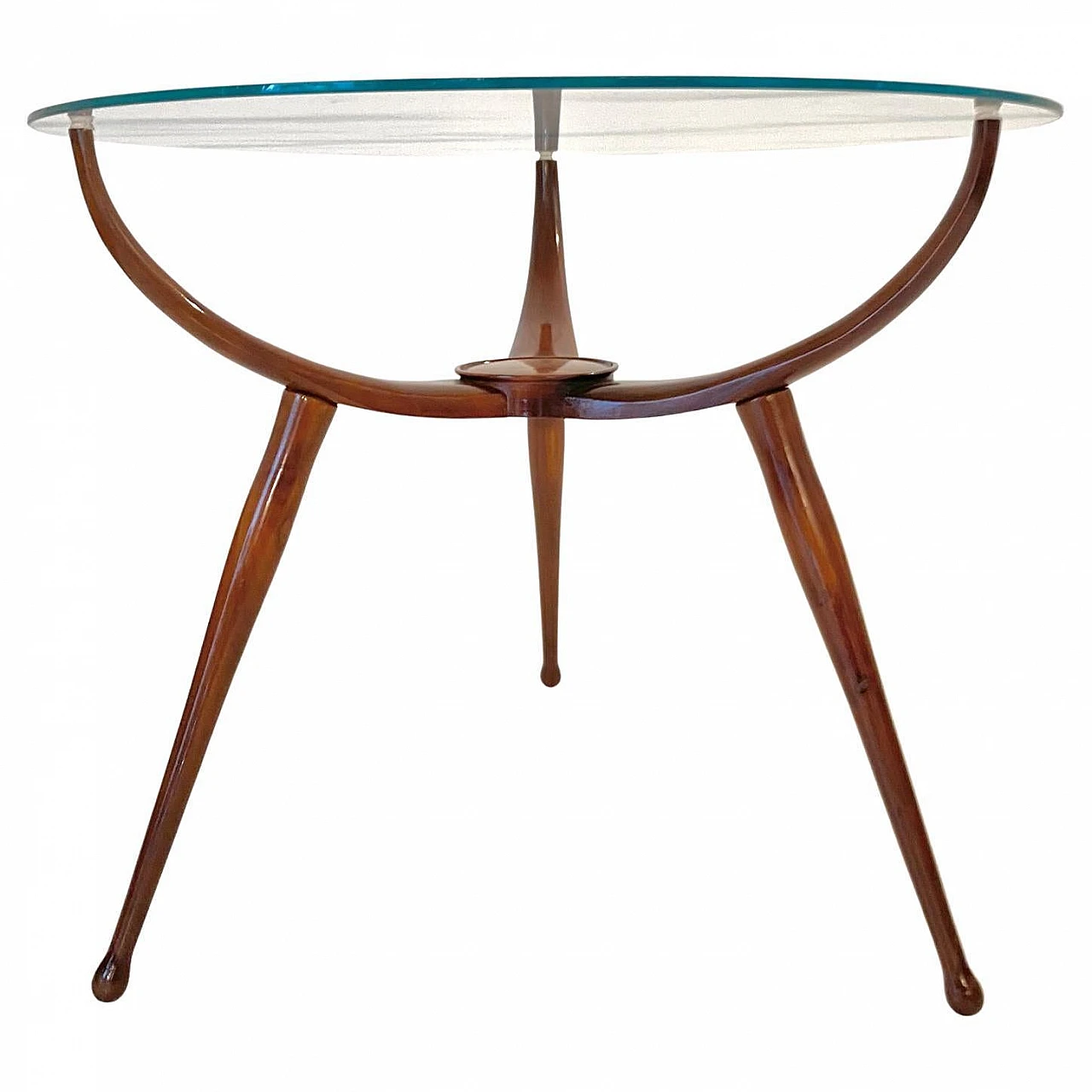 Coffee table in solid walnut in the style of Carlo de Carli, 1950s 2