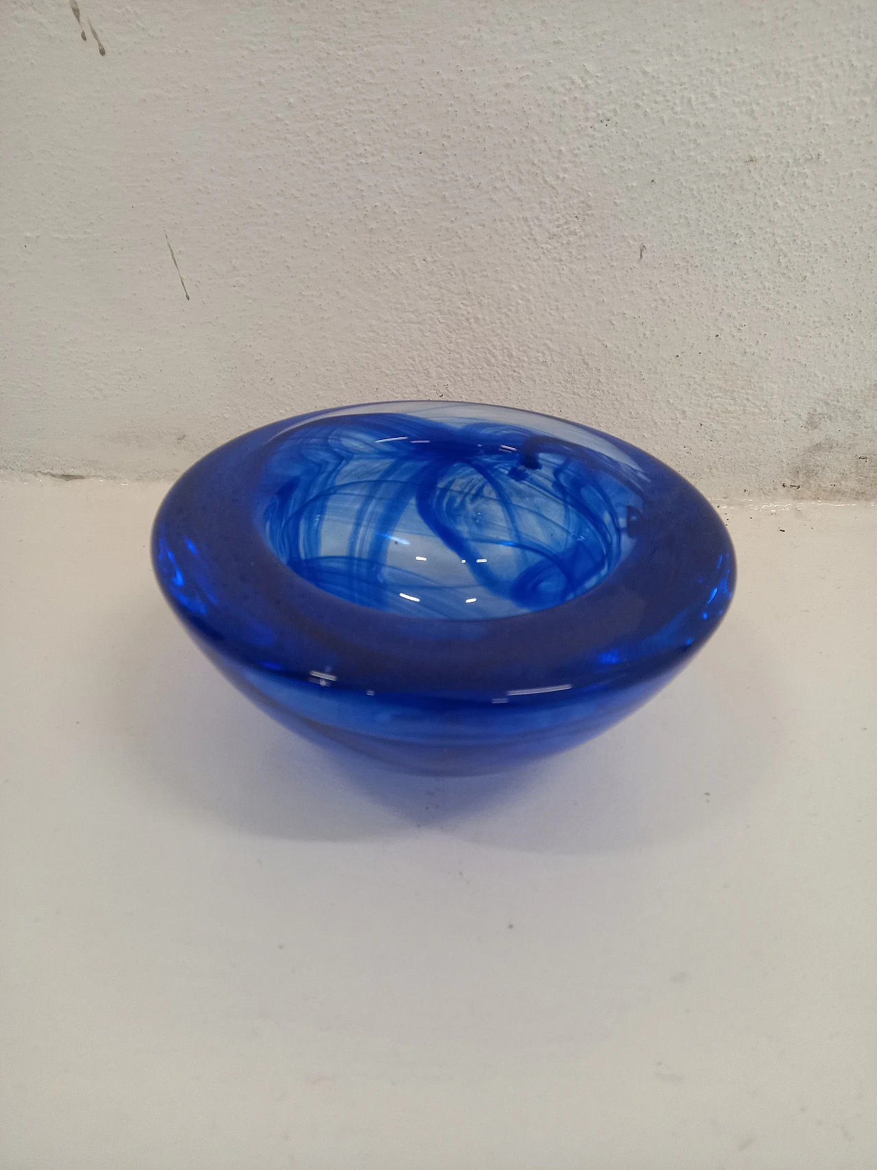 Blue Murano glass ashtray 1